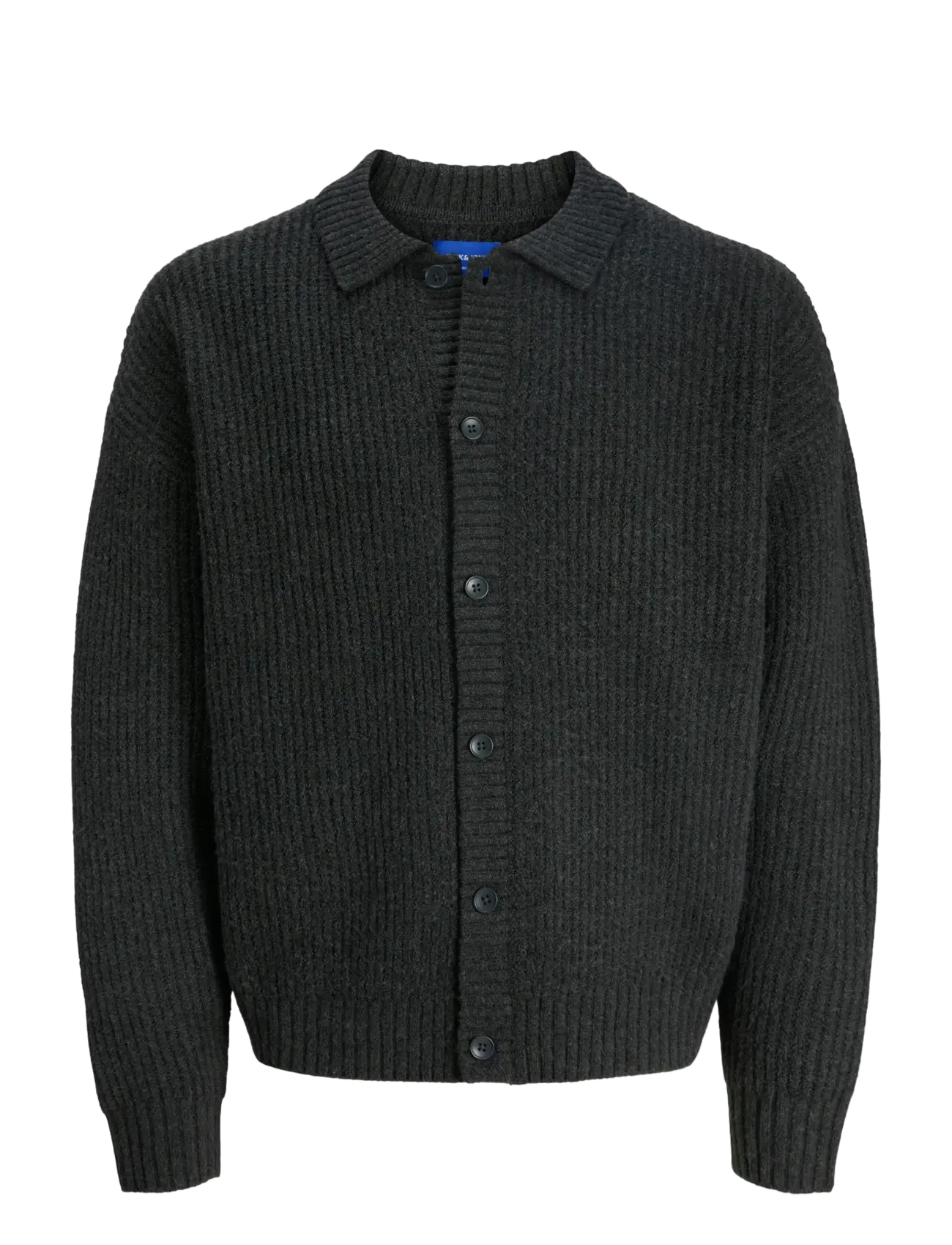 Jack & Jones JORYORK KNIT CARDIGAN POLO STYDAW25 - Strickmode - DARK GREY MELANGE / grey