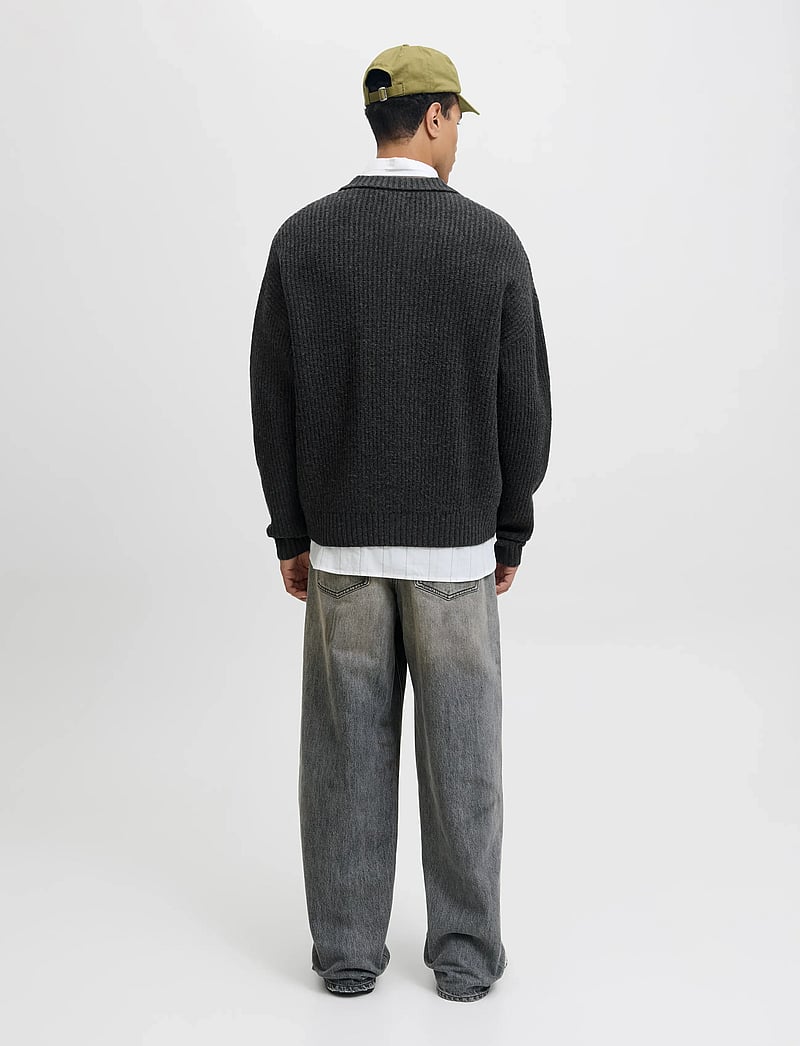 Jack & Jones - JORYORK KNIT CARDIGAN POLO STYDAW25 - cardigans - dark grey melange - 2