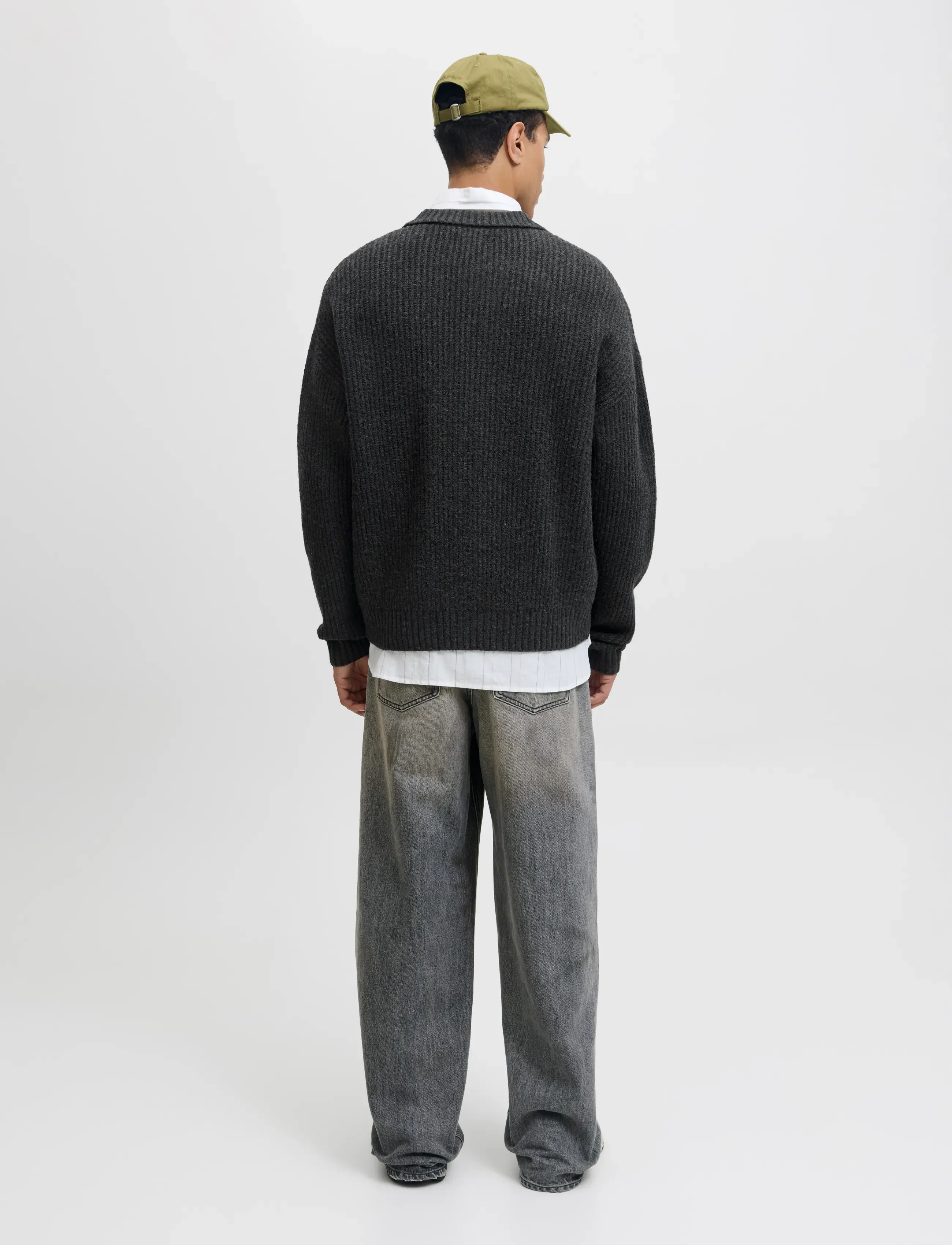 Jack & Jones - JORYORK KNIT CARDIGAN POLO STYDAW25 - kardiganid - dark grey melange - 2