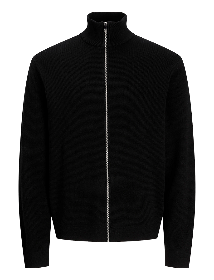 Jack & Jones - JPRBLAMILANO STITCH HIGH NECK CARDIGAN - black - 1