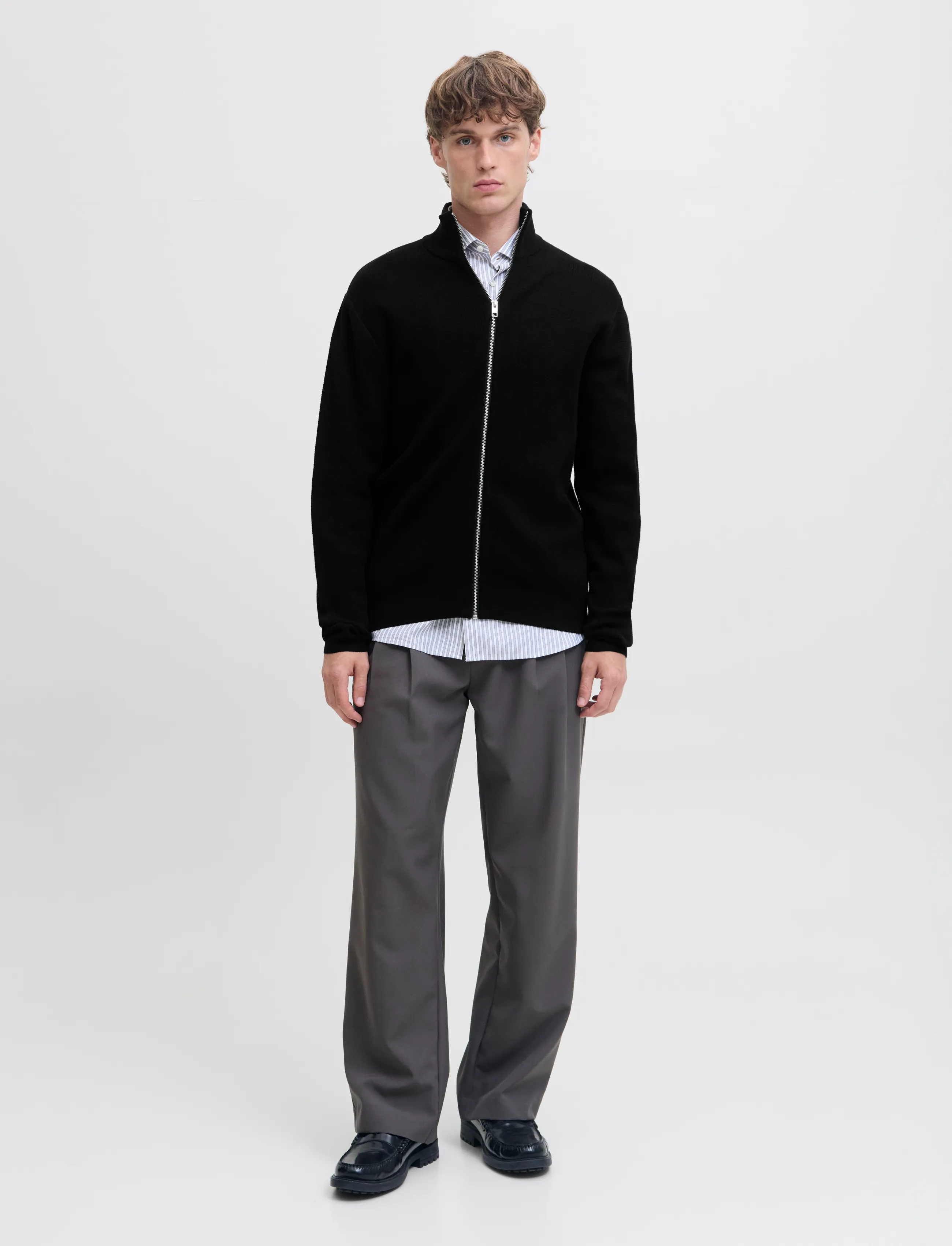 Jack & Jones - JPRBLAMILANO STITCH HIGH NECK CARDIGAN - black - 3
