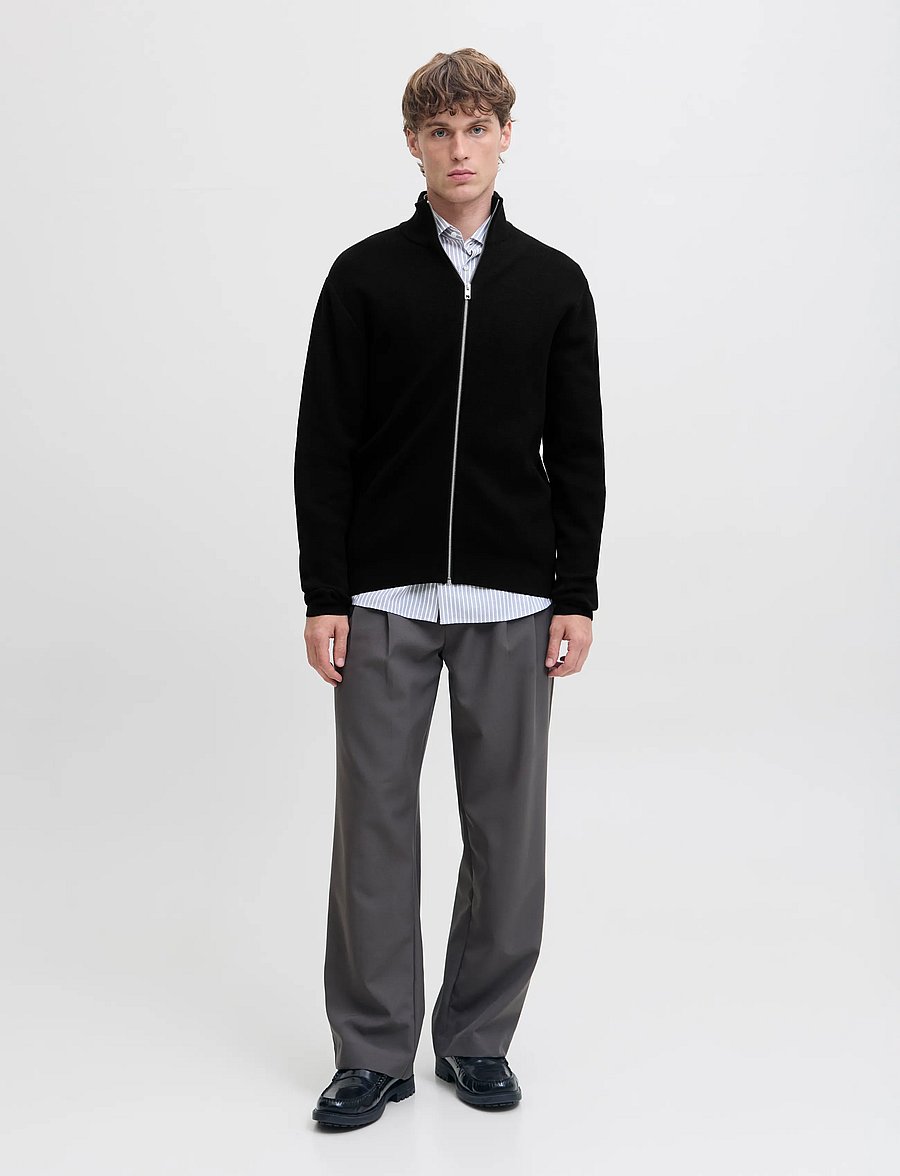 Jack & Jones - JPRBLAMILANO STITCH HIGH NECK CARDIGAN - black - 3