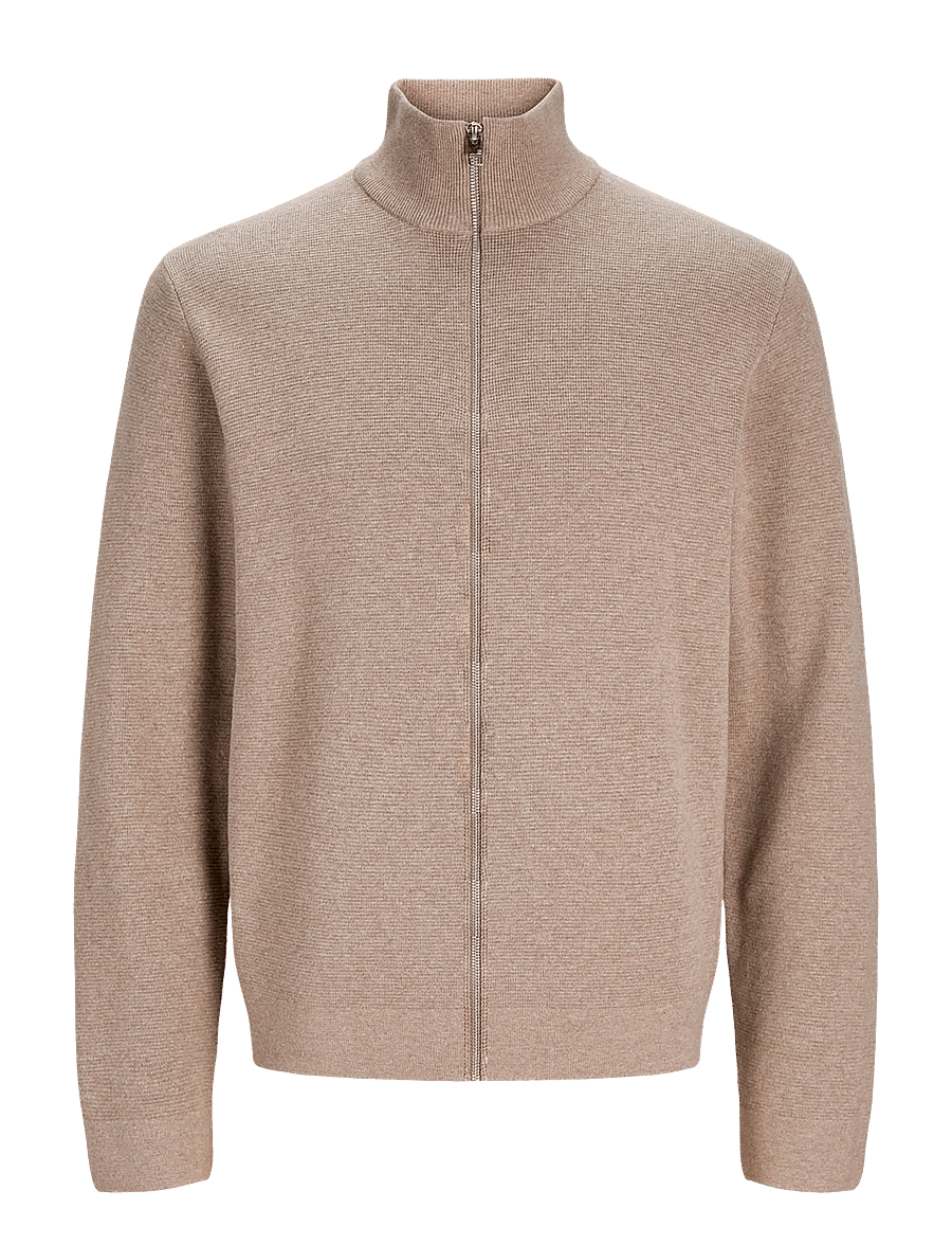 Jack & Jones - JPRBLAMILANO STITCH HIGH NECK CARDIGAN - pullover mit durchgehendem reißverschluss - greige - 1