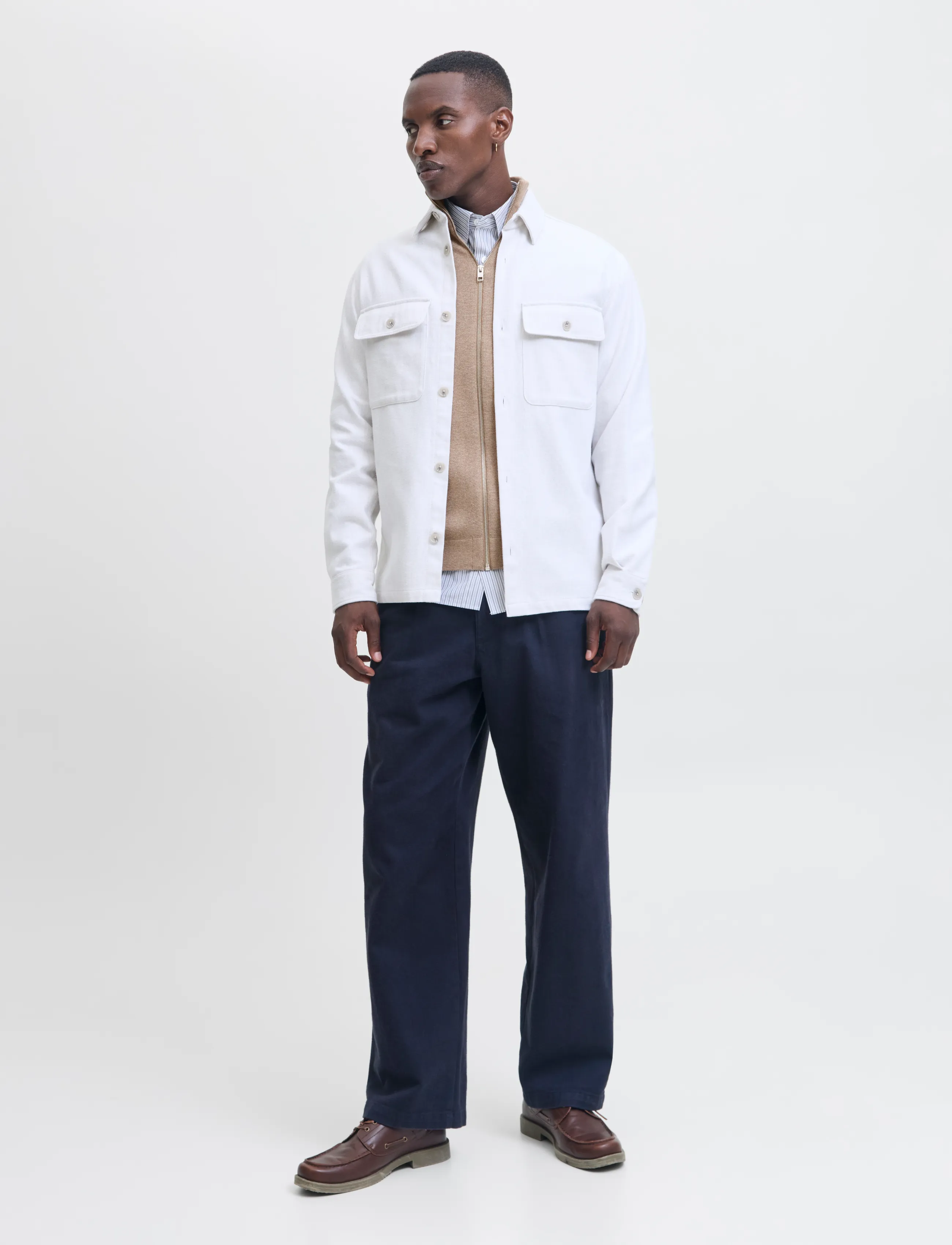Jack & Jones - JPRBLAMILANO STITCH HIGH NECK CARDIGAN - renndar peysur - greige - 3