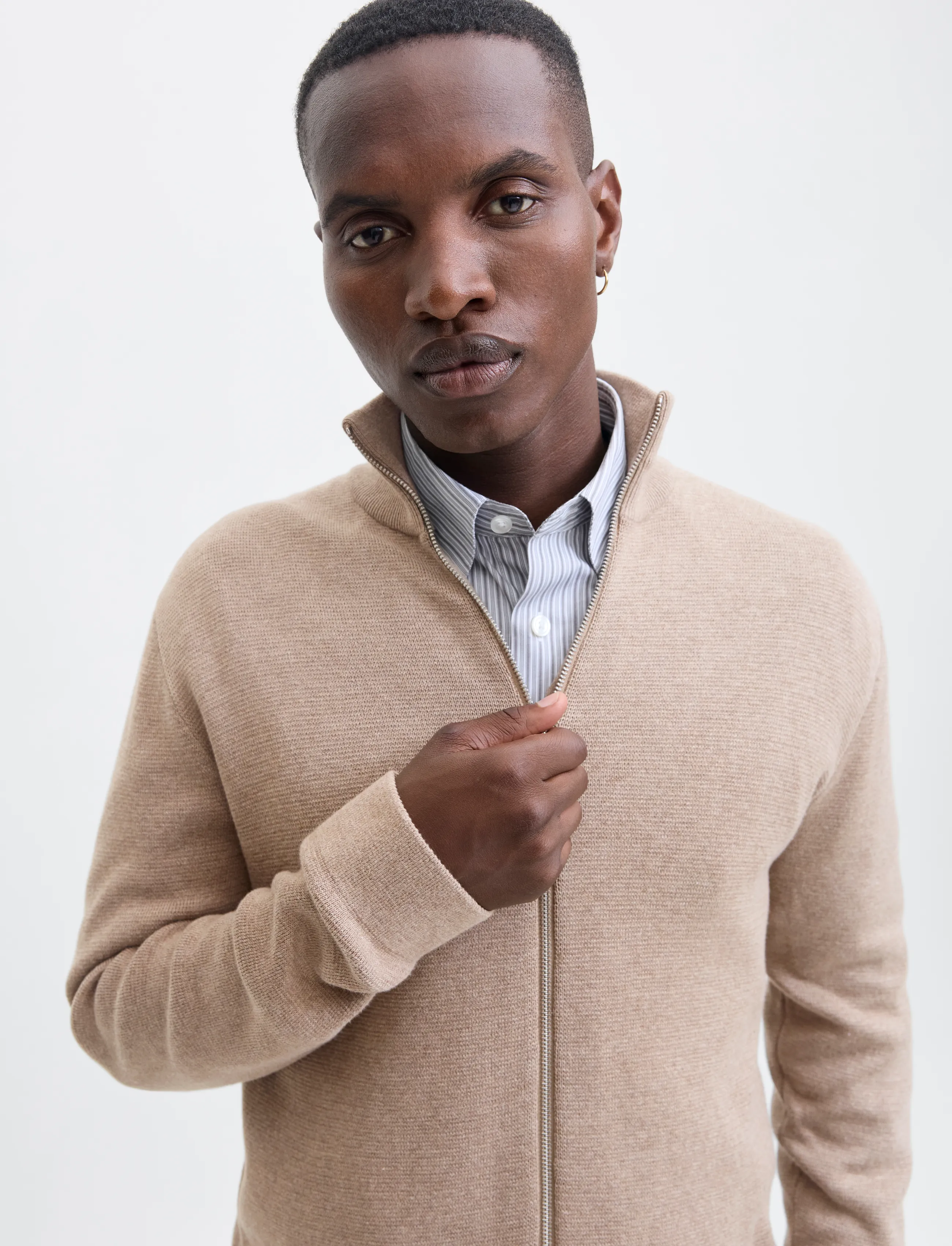 Jack & Jones - JPRBLAMILANO STITCH HIGH NECK CARDIGAN - renndar peysur - greige - 4