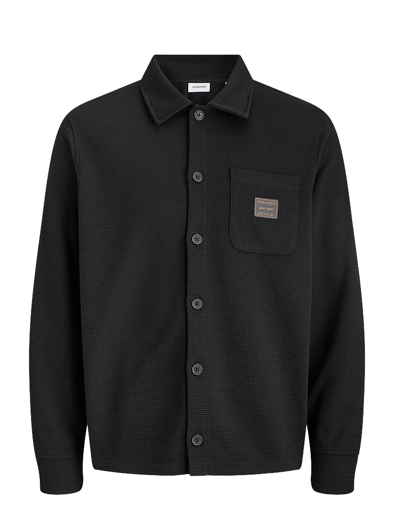 Jack & Jones - JJWAFFLE DAYTONA SWEAT OVERSHIRT - kollektioner - black - 1