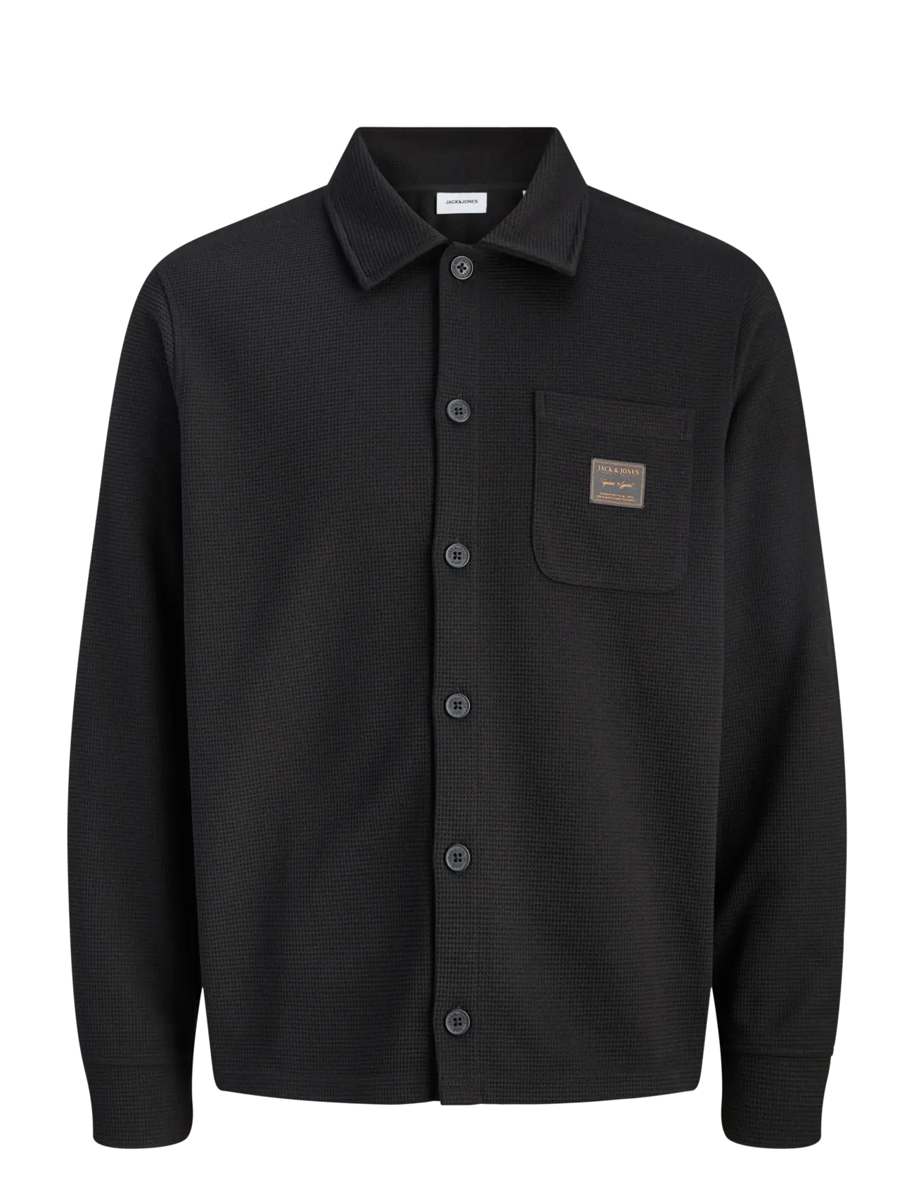 Jack & Jones JJWAFFLE DAYTONA SWEAT OVERSHIRT - Deals - BLACK / black