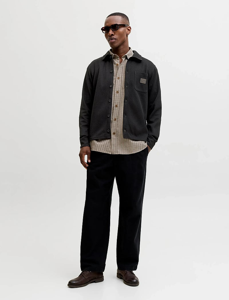 Jack & Jones - JJWAFFLE DAYTONA SWEAT OVERSHIRT - kollektioner - black - 4