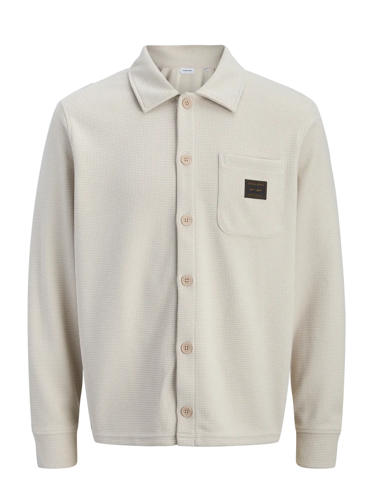 Jack & Jones JJWAFFLE DAYTONA SWEAT OVERSHIRT - Jack & Jones - MOONBEAM / cream