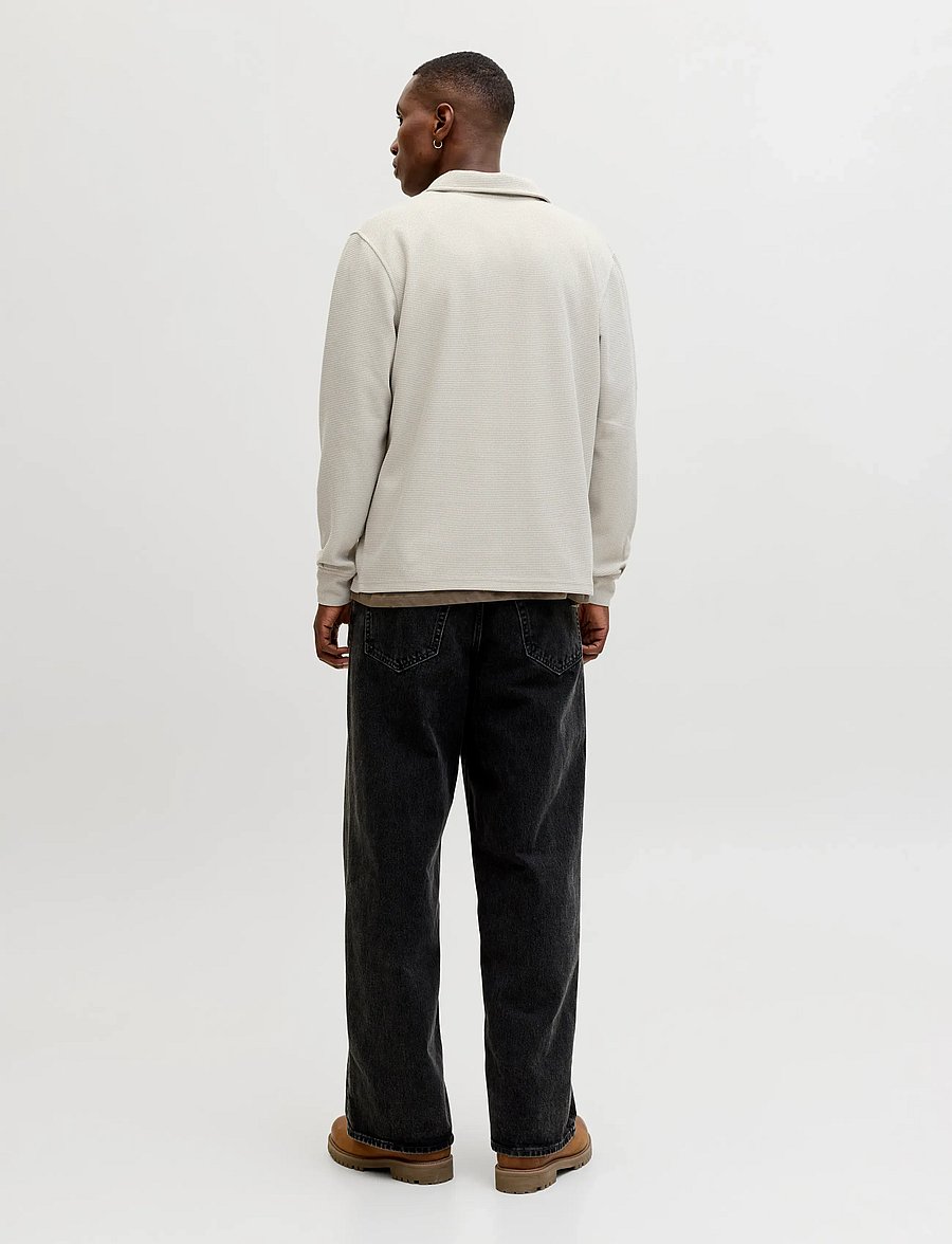Jack & Jones - JJWAFFLE DAYTONA SWEAT OVERSHIRT - kollektioner - moonbeam - 3
