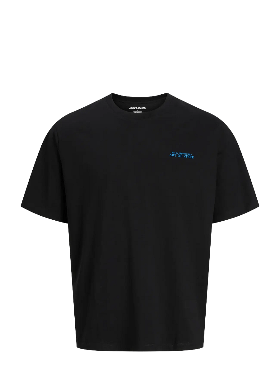 Jack & Jones - JJLEMON TEE SS CREW NECK - kortærmede t-shirts - black - 1