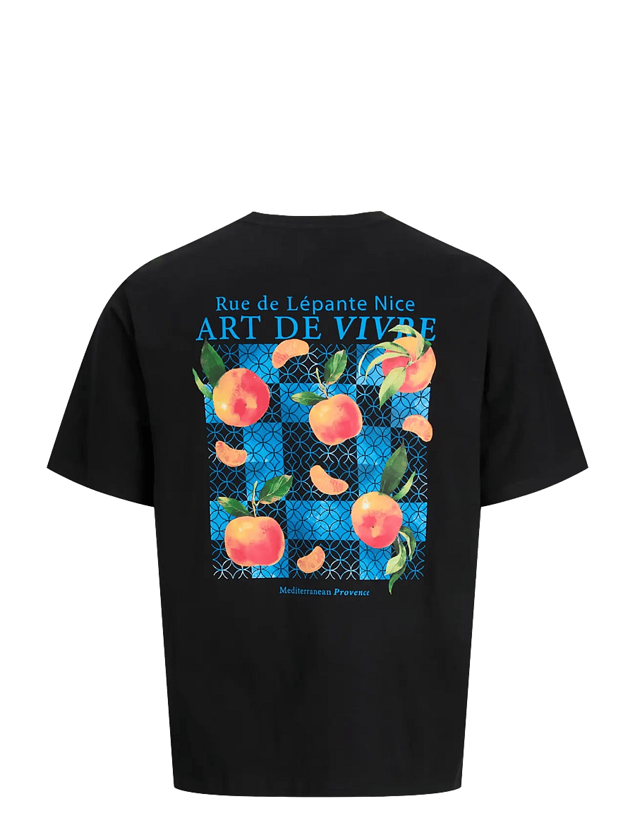 Jack & Jones - JJLEMON TEE SS CREW NECK - kortærmede t-shirts - black - 2