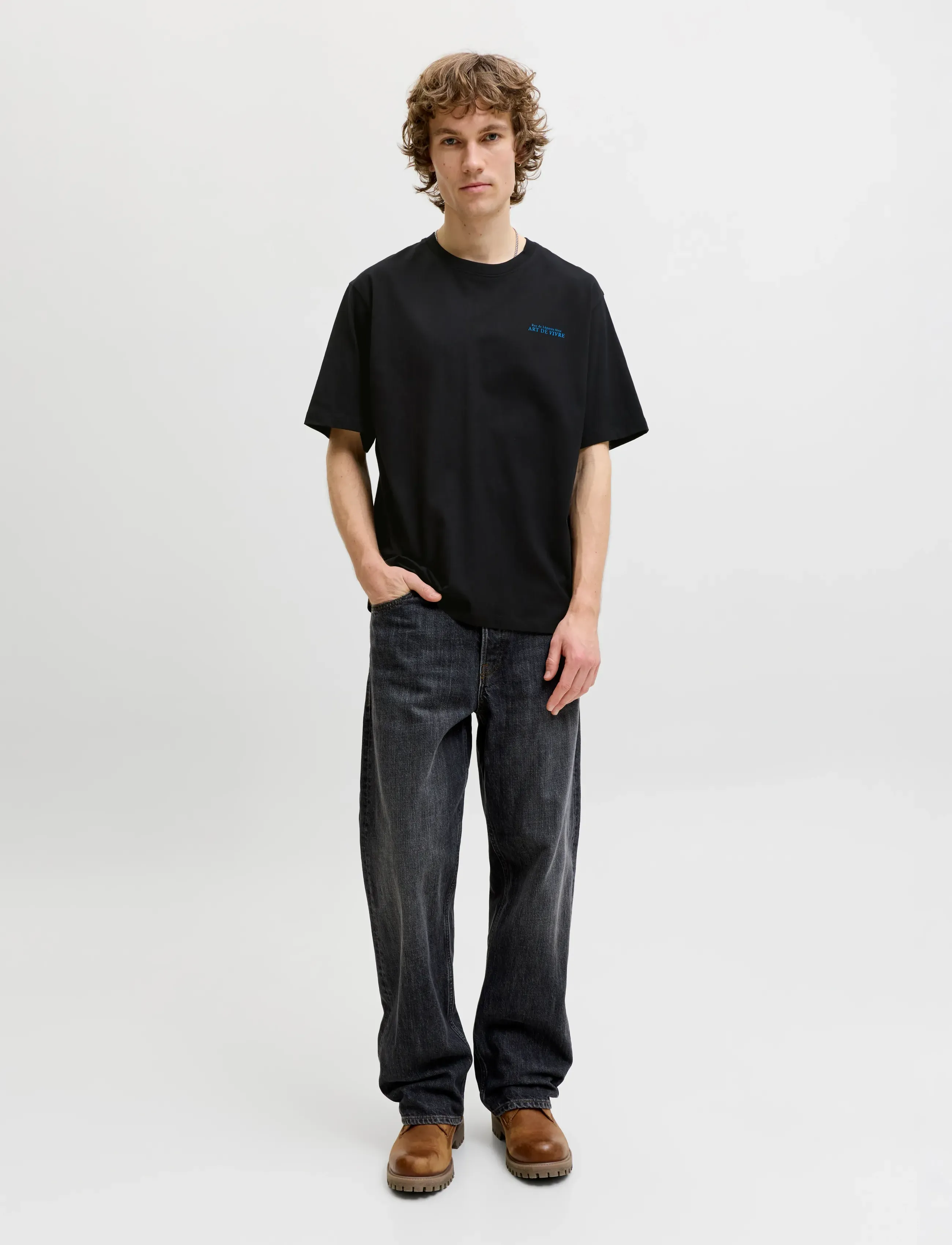 Jack & Jones - JJLEMON TEE SS CREW NECK - short-sleeved t-shirts - black - 4