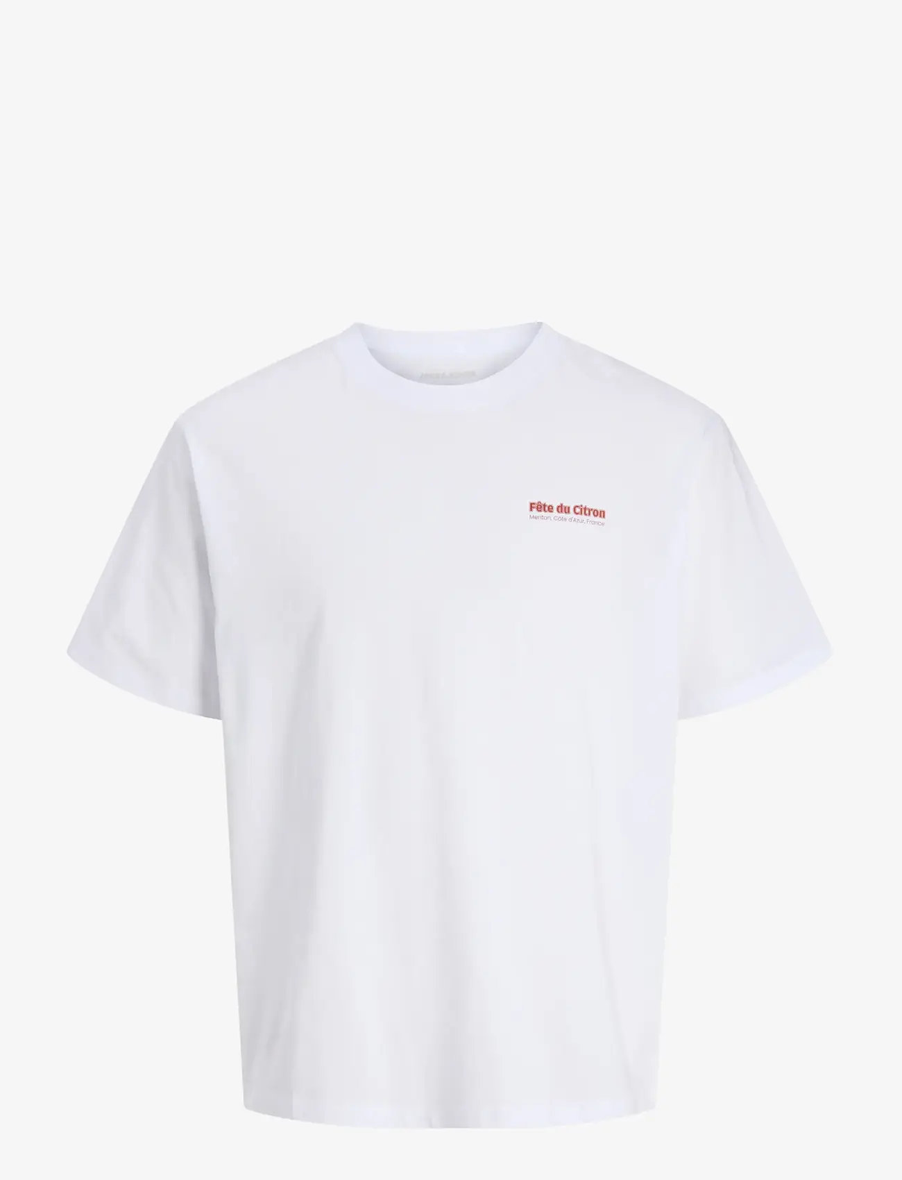 Jack & Jones - JJLEMON TEE SS CREW NECK - kortermede t-skjorter - bright white - 1