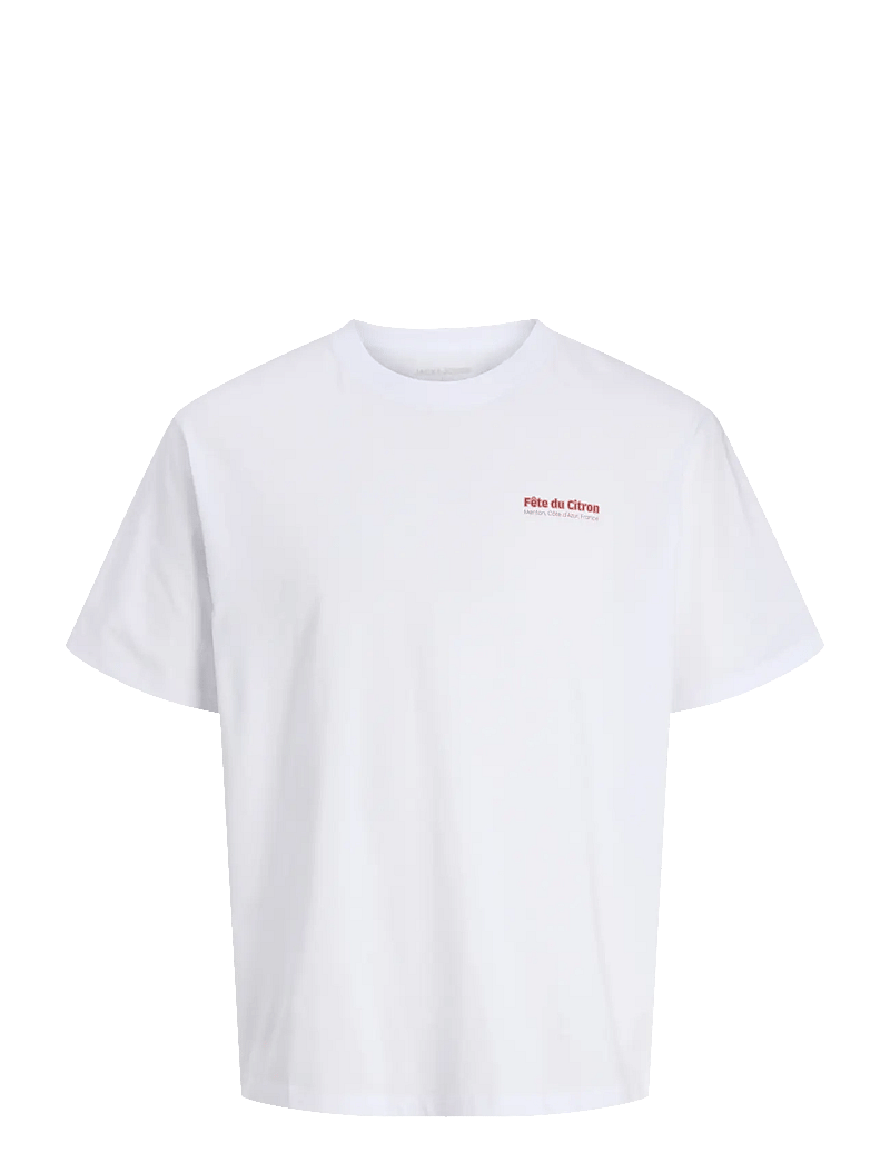 Jack & Jones - JJLEMON TEE SS CREW NECK - kortermede t-skjorter - bright white - 1
