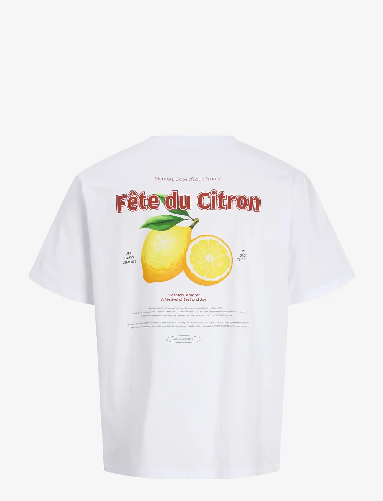Jack & Jones - JJLEMON TEE SS CREW NECK - kortermede t-skjorter - bright white - 2