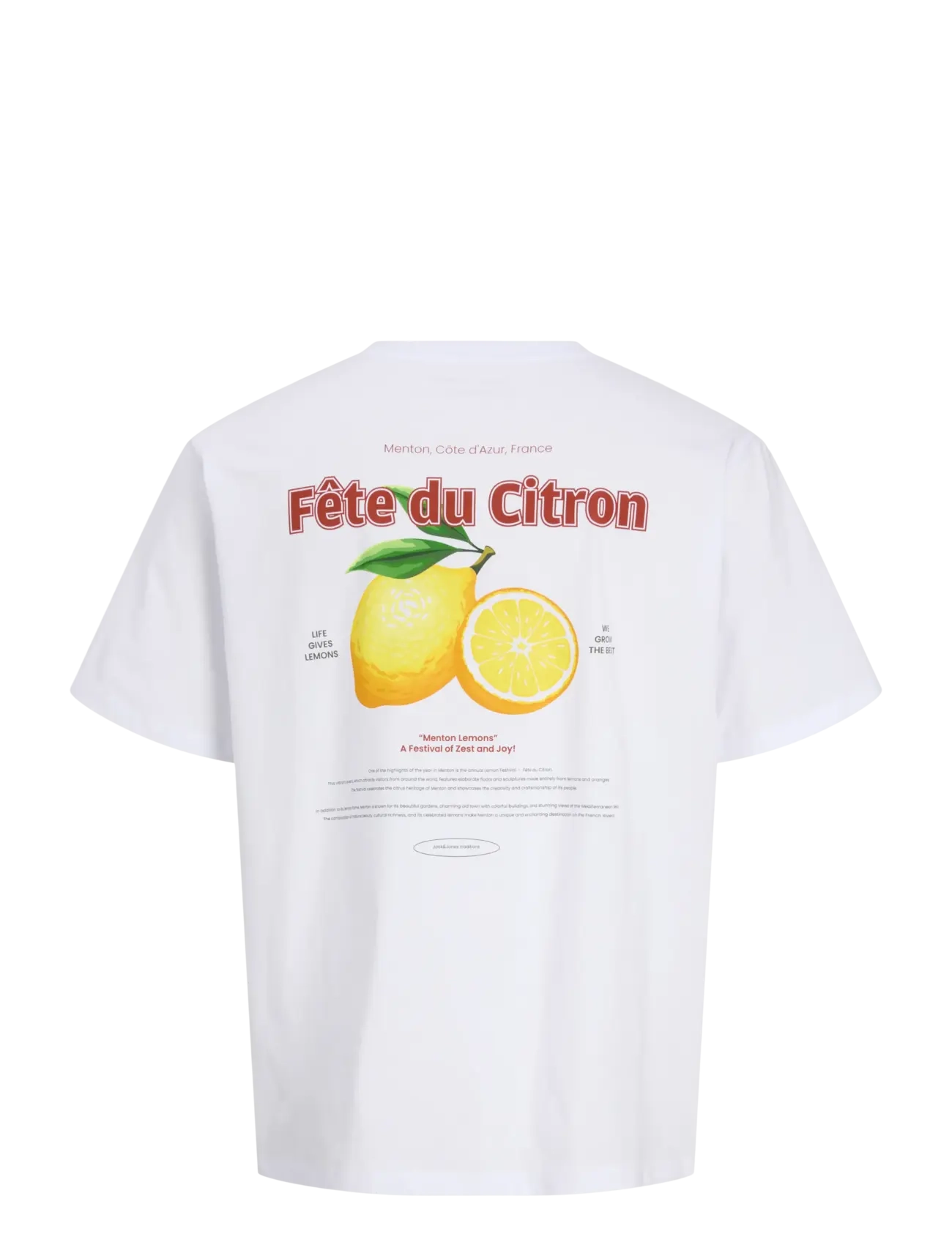 Jack & Jones - JJLEMON TEE SS CREW NECK - kortärmade t-shirts - bright white - 2