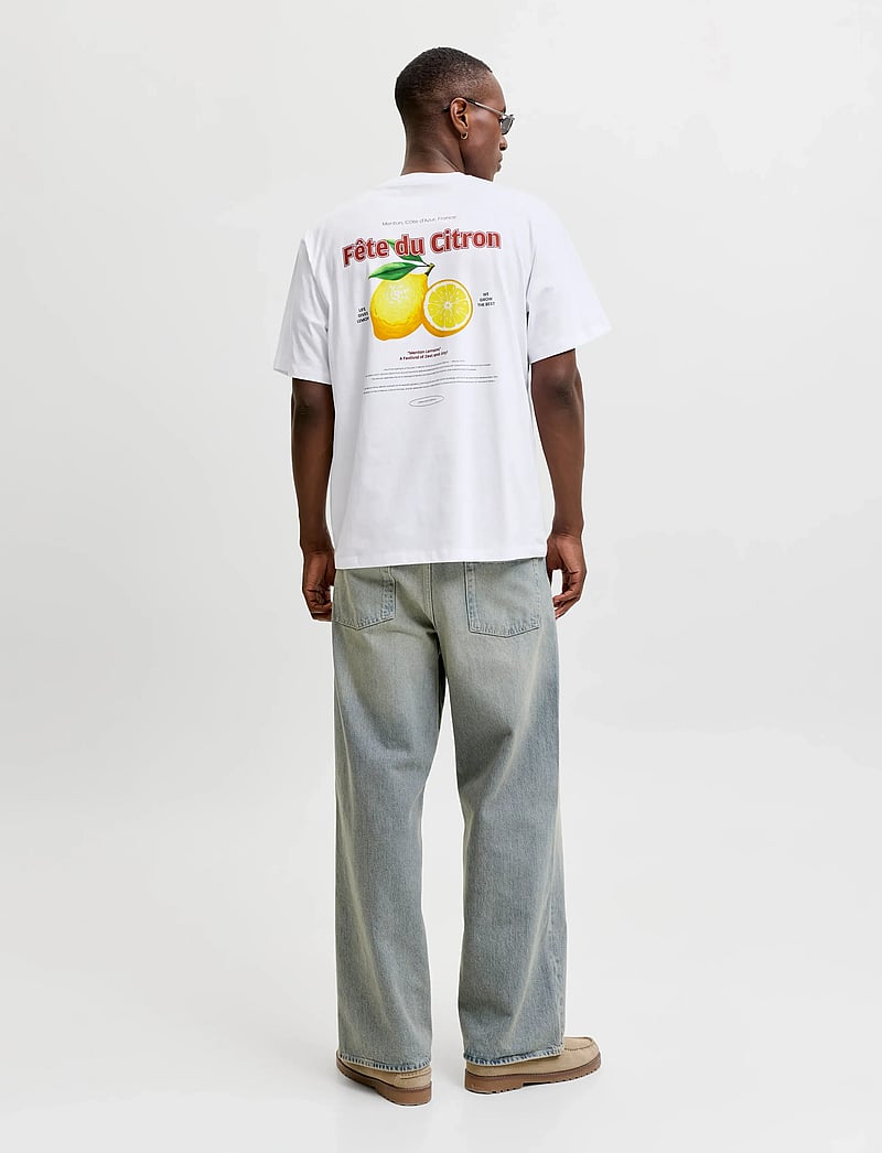 Jack & Jones - JJLEMON TEE SS CREW NECK - kortermede t-skjorter - bright white - 3