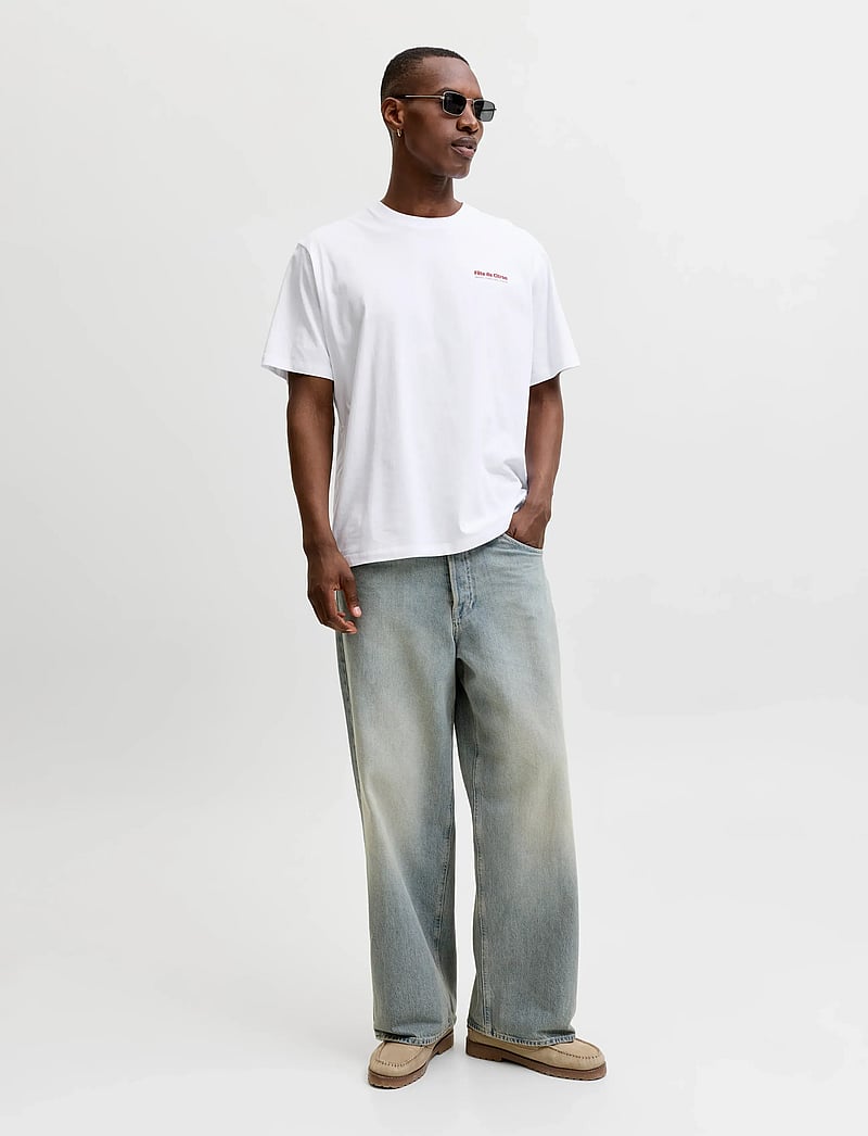Jack & Jones - JJLEMON TEE SS CREW NECK - kortermede t-skjorter - bright white - 4