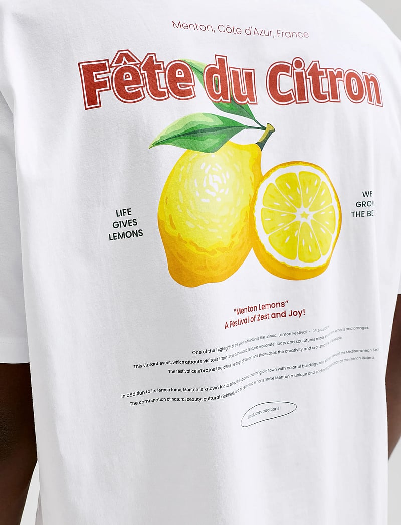 Jack & Jones - JJLEMON TEE SS CREW NECK - kortermede t-skjorter - bright white - 5