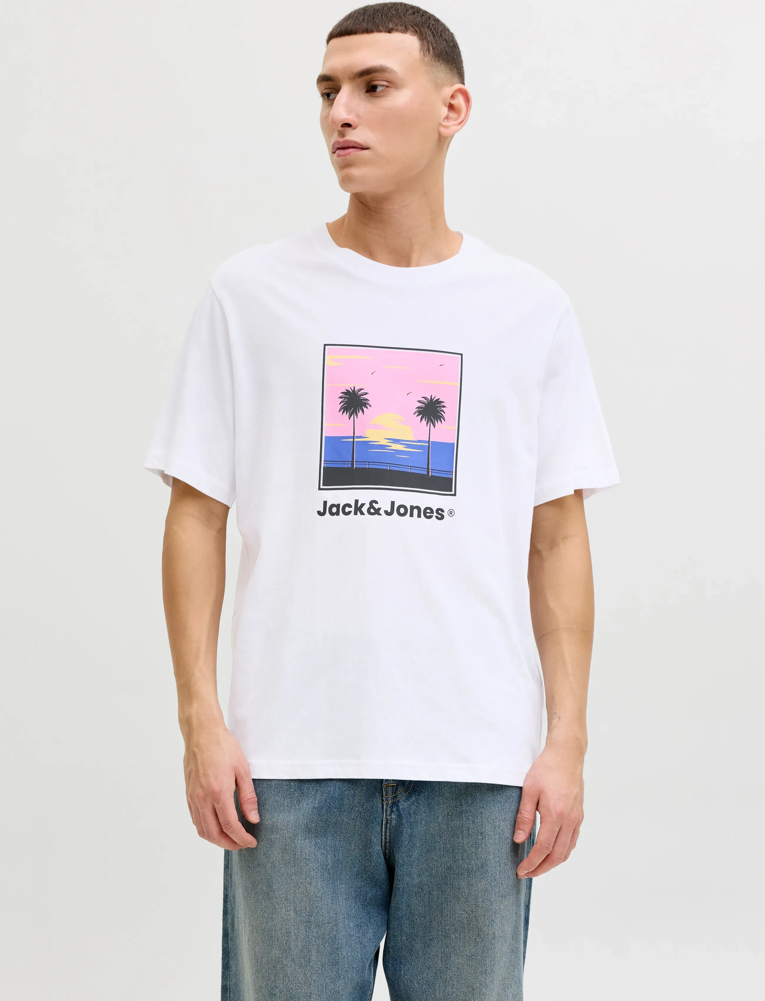 Jack & Jones JJPERRY TEE SS CREW NECK - T-Shirts - BRIGHT WHITE / white