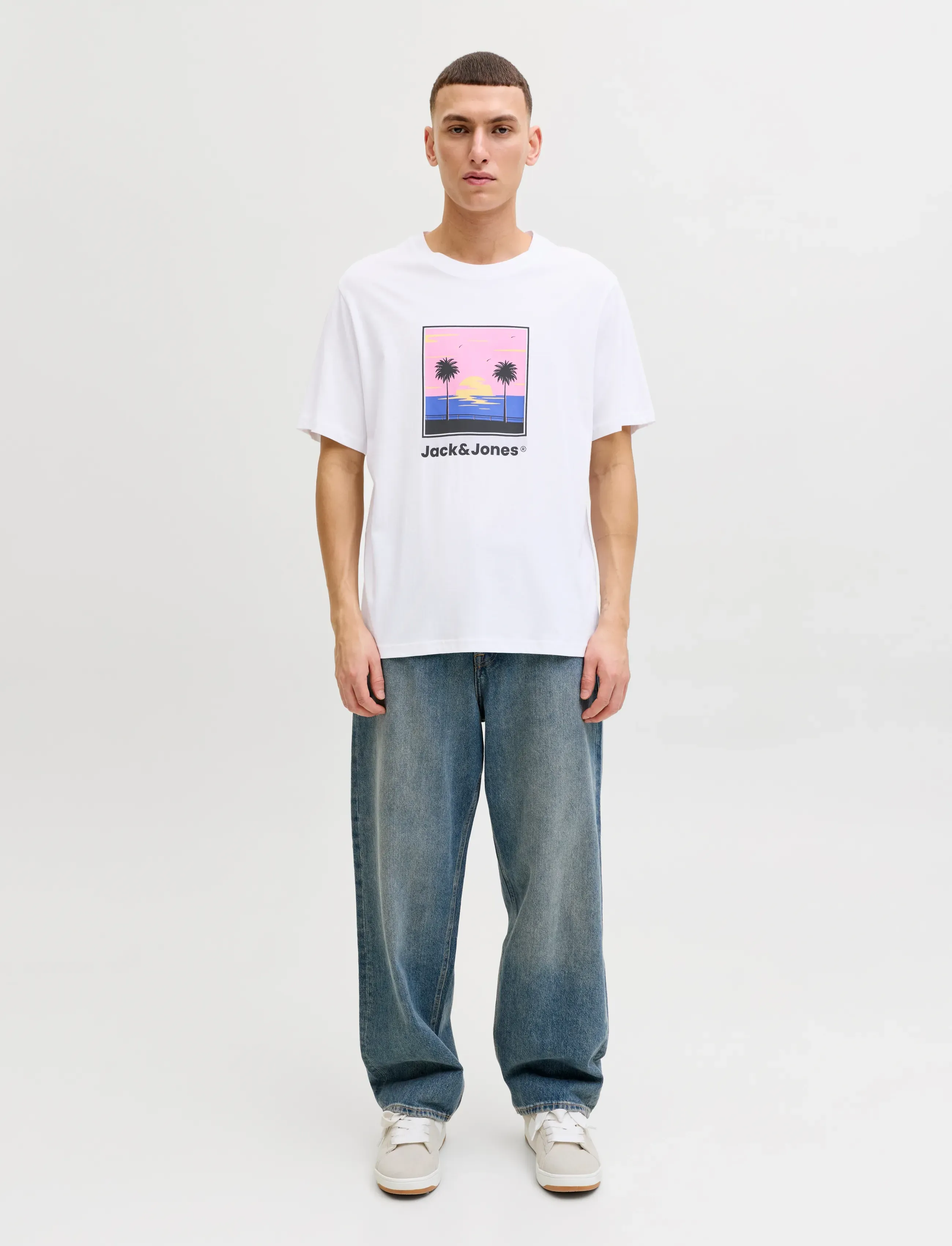 Jack & Jones - JJPERRY TEE SS CREW NECK - short-sleeved t-shirts - bright white - 4
