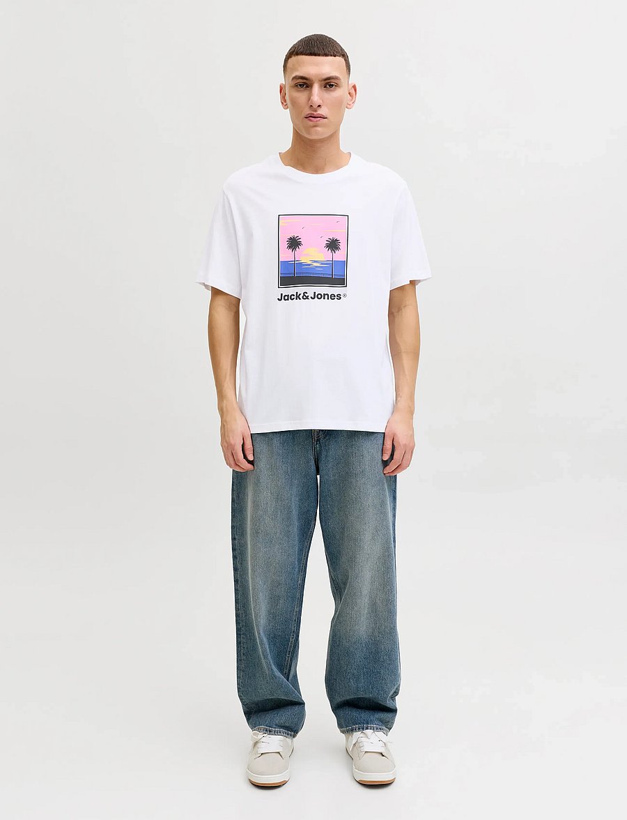 Jack & Jones - JJPERRY TEE SS CREW NECK - kurzärmelige t-shirts - bright white - 4