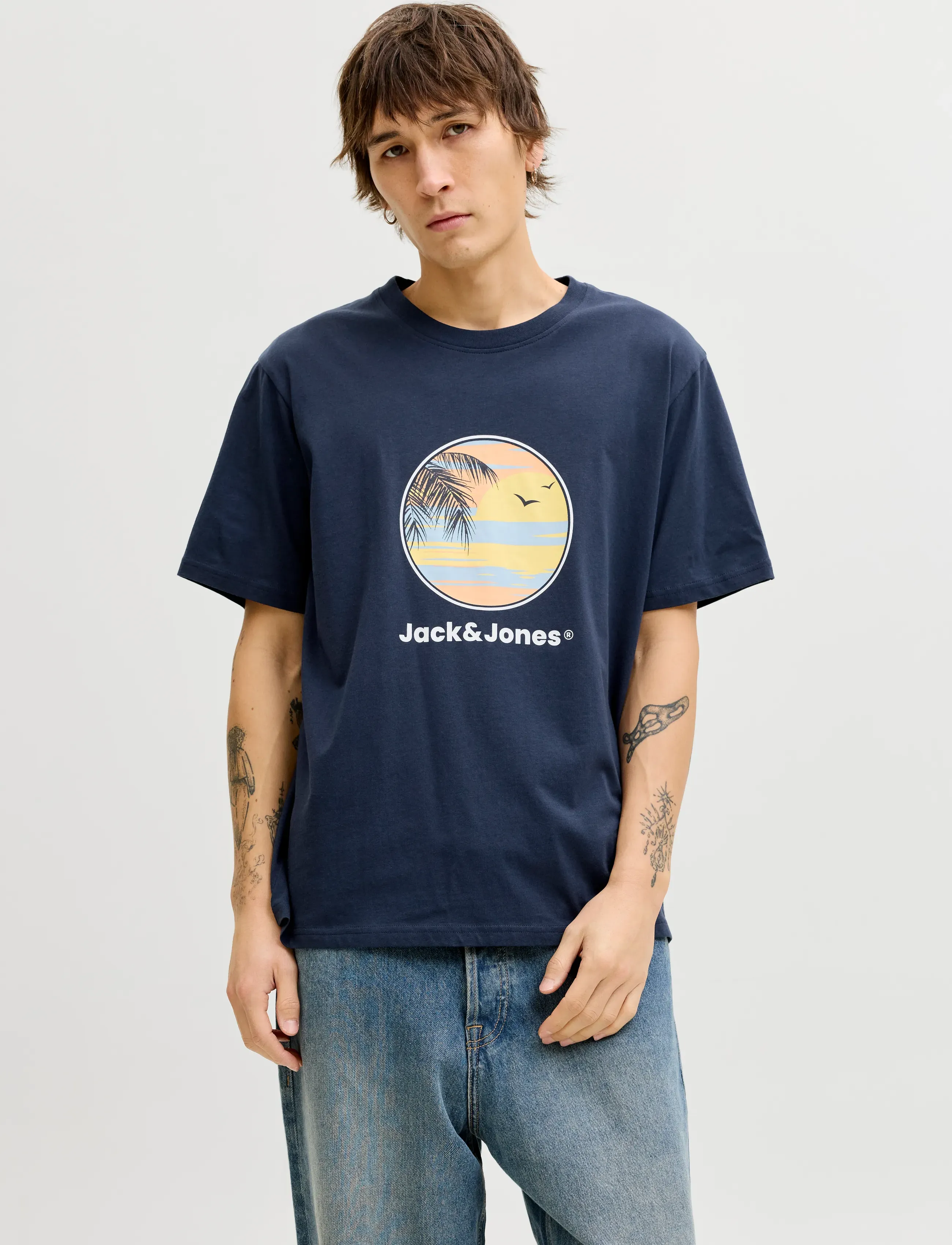 Jack & Jones JJPERRY TEE SS CREW NECK - Kleding - NAVY BLAZER / navy