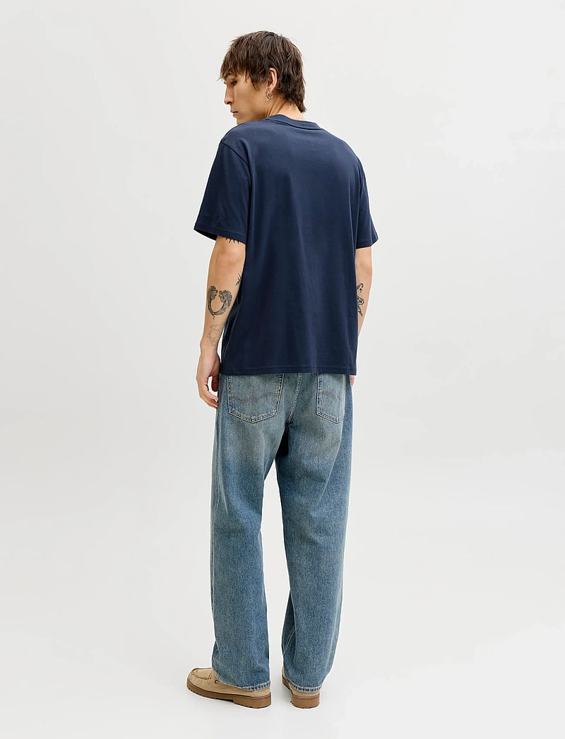 Jack & Jones - JJPERRY TEE SS CREW NECK - kurzärmelig - navy blazer - 3
