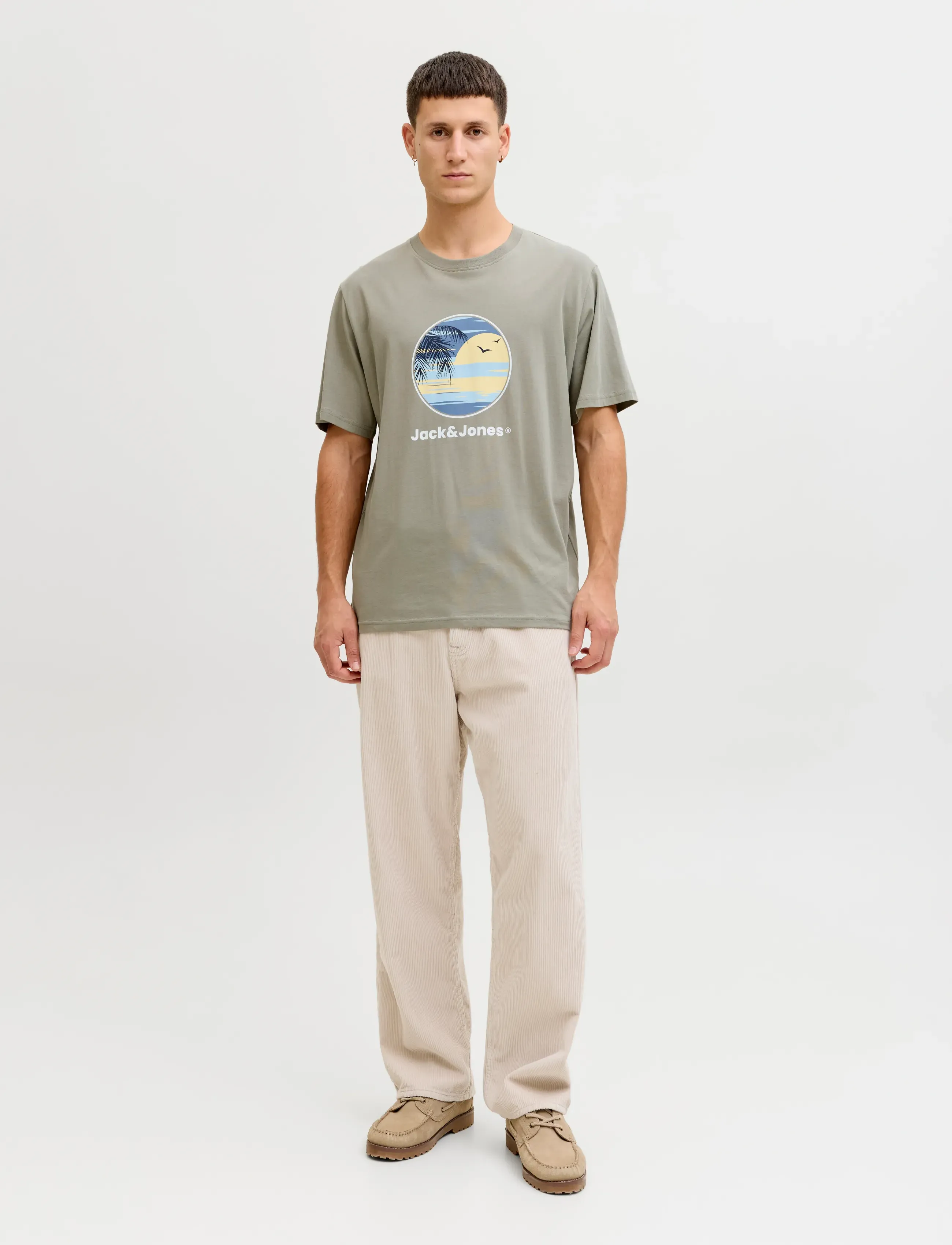 Jack & Jones - JJPERRY TEE SS CREW NECK - kurzärmelig - vetiver - 4