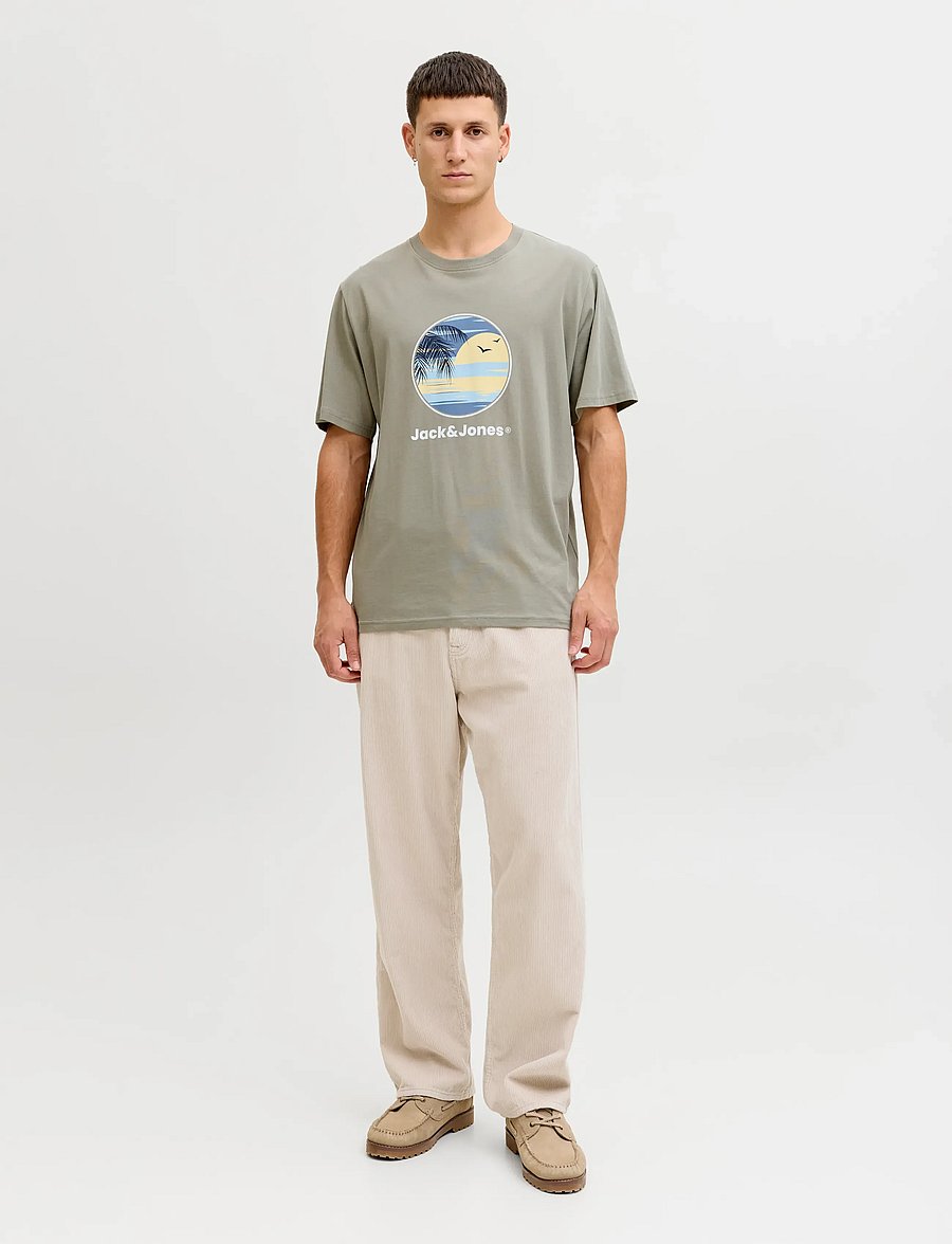 Jack & Jones - JJPERRY TEE SS CREW NECK - kurzärmelig - vetiver - 4