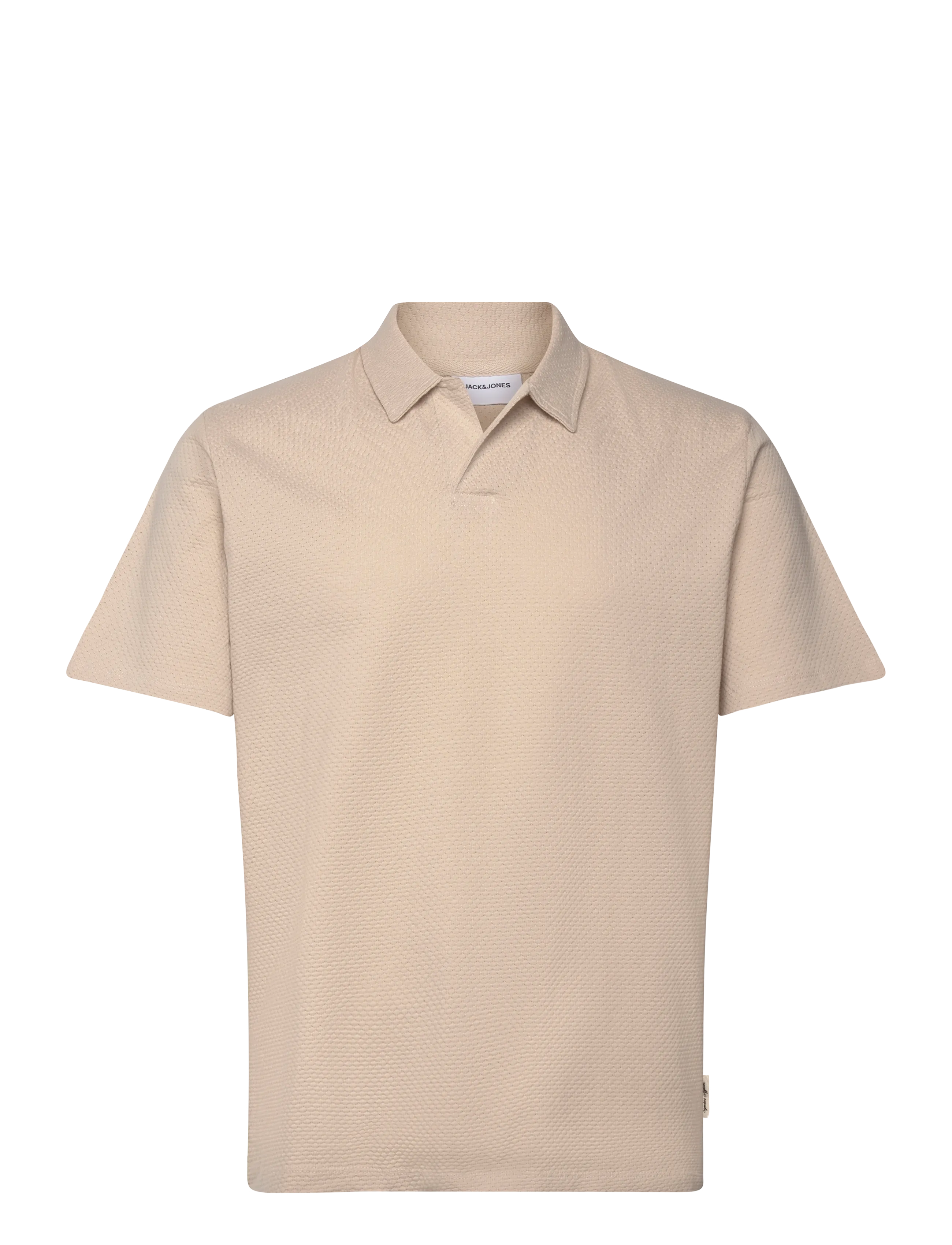 Jack & Jones Jjdevin Daytona Structure Resort Polo Ss, Mænd, Struktureret Polo Shirt, Cream, Str: L
