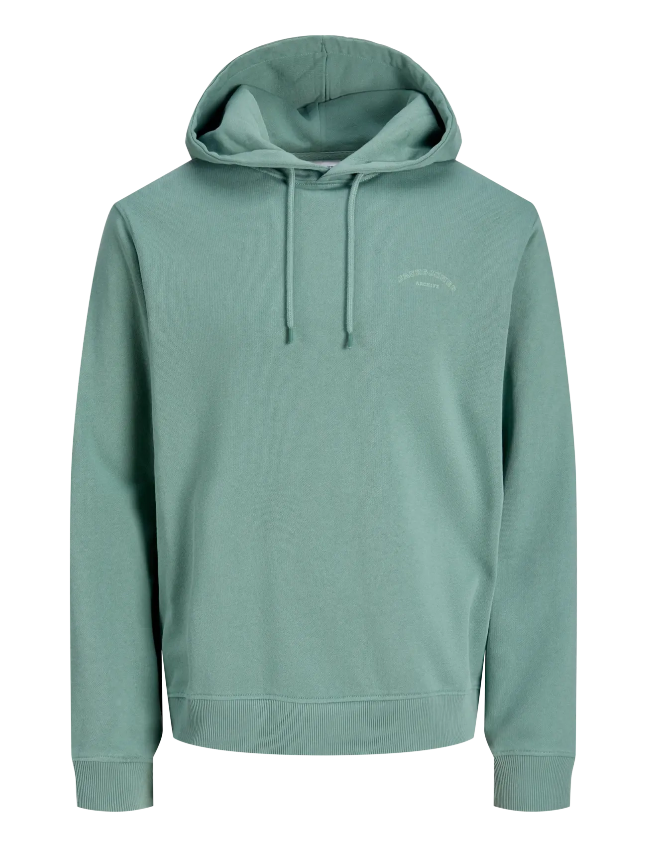 Jack & Jones JJCOLLEGE LOGO SWEAT HOOD - Hættetrøjer - MINERAL BLUE / green