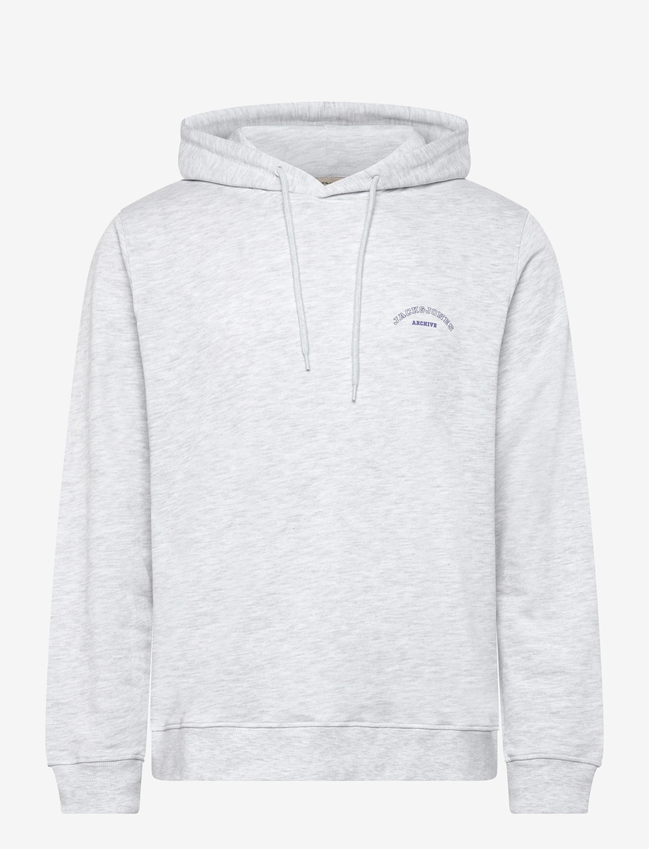 Jack & Jones - JJCOLLEGE LOGO SWEAT HOOD - kapuzenpullover - white melange - 0