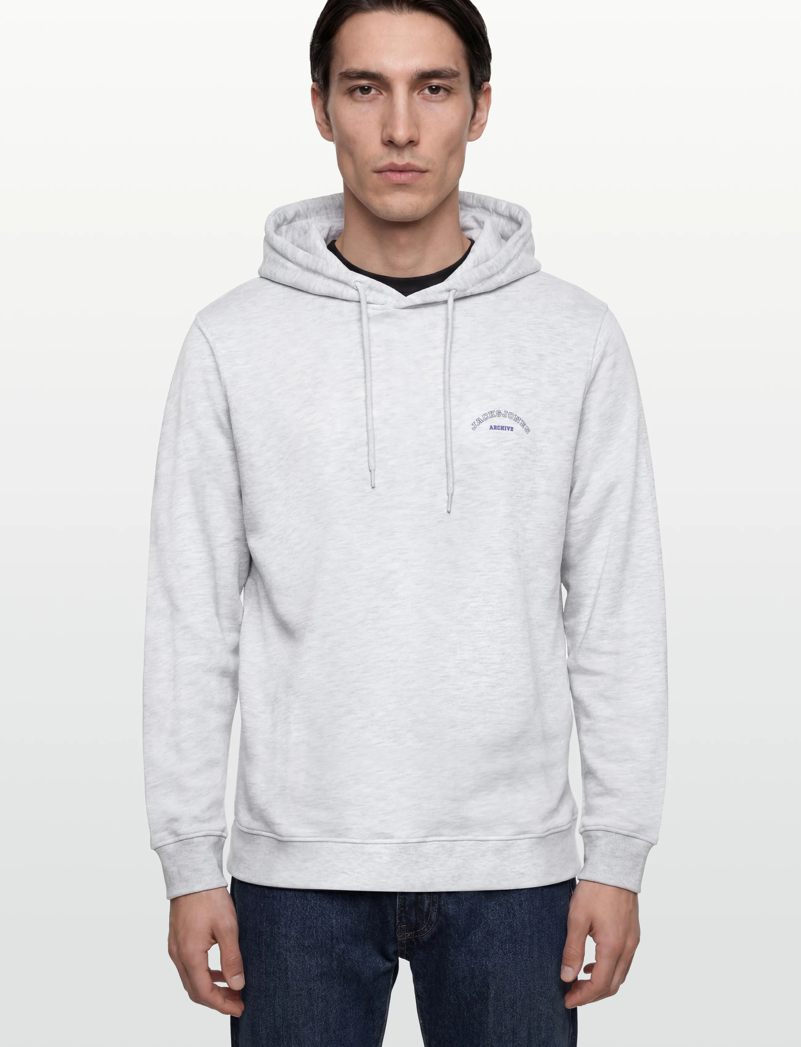Jack & Jones - JJCOLLEGE LOGO SWEAT HOOD - sweats à capuche - white melange - 3