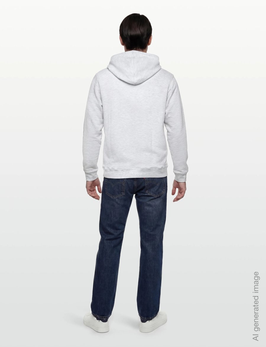 Jack & Jones - JJCOLLEGE LOGO SWEAT HOOD - hoodies - white melange - 4