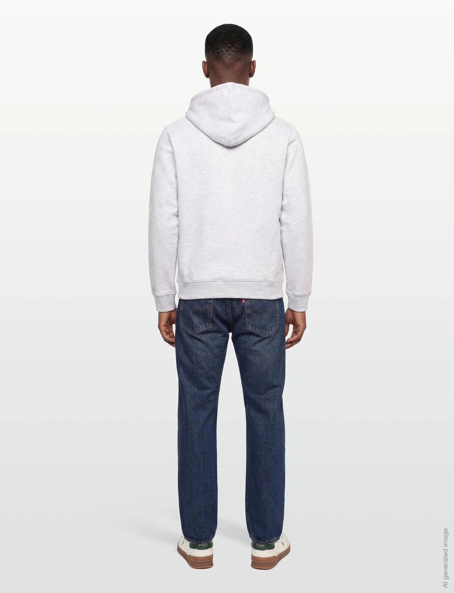 Jack & Jones - JJCOLLEGE LOGO SWEAT ZIP HOOD - hoodies - white melange - 4