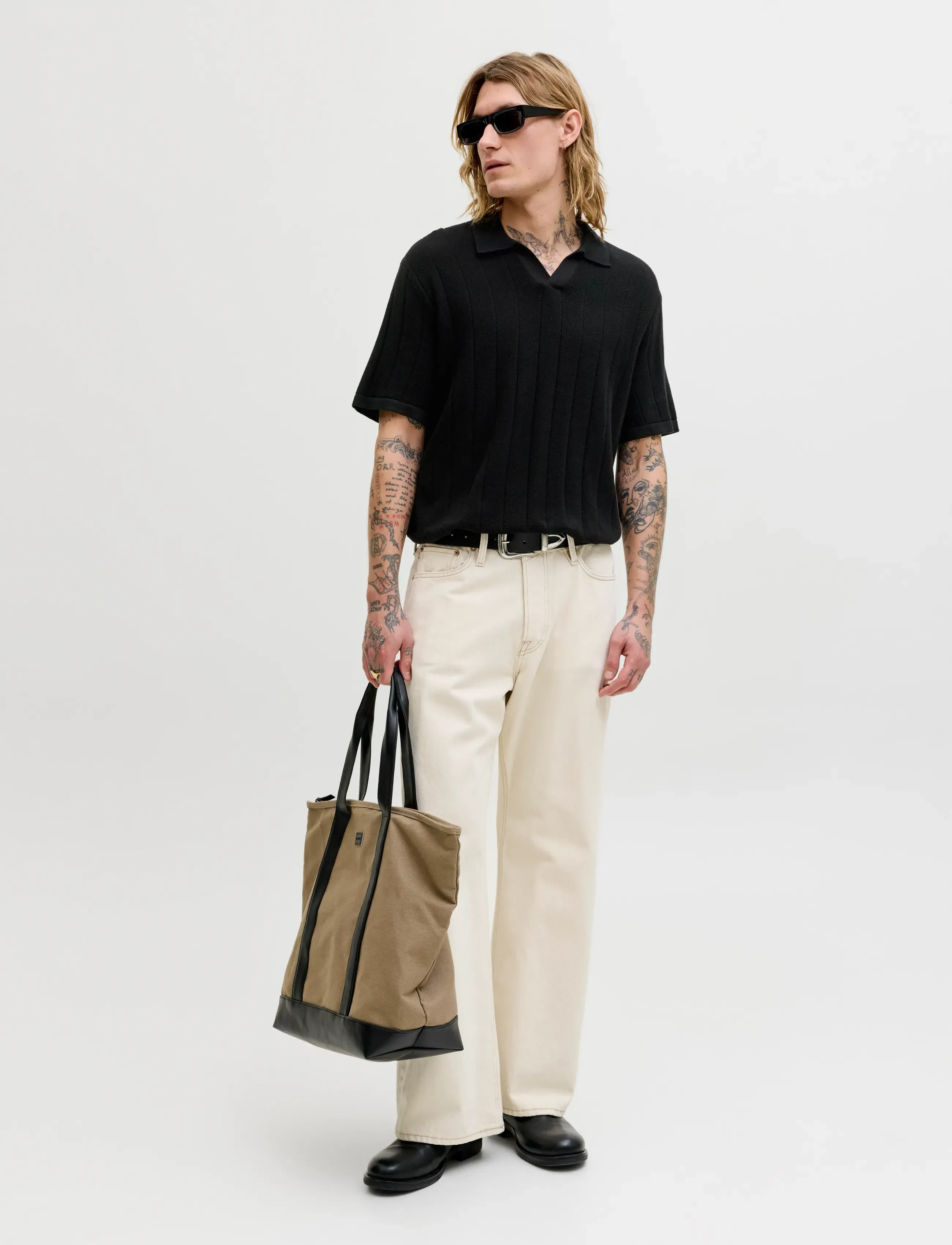 Jjebradley Knit Split Neck Ss Sn 3