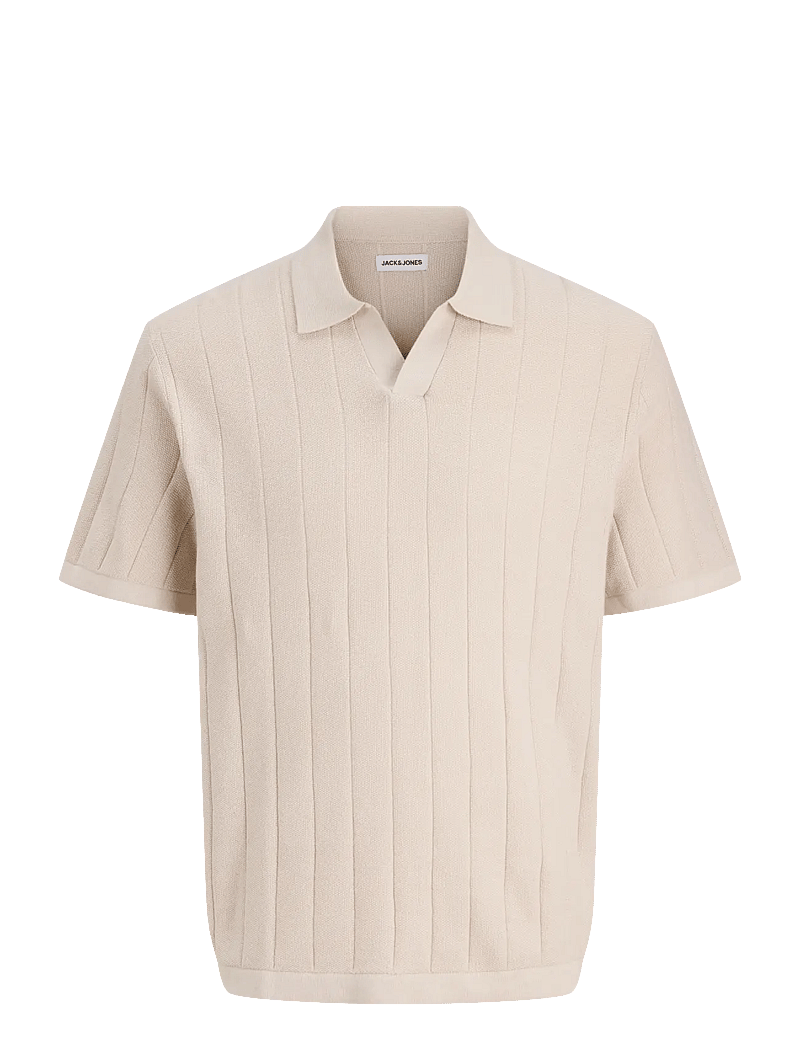 Jack & Jones - JJEBRADLEY KNIT SPLIT NECK SS SN - polostrik - moonbeam - 1