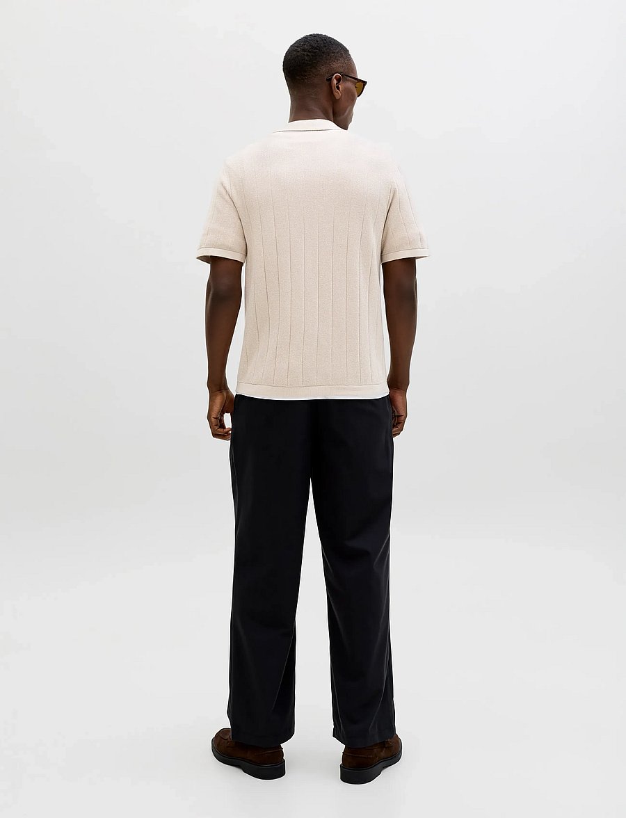 Jack & Jones - JJEBRADLEY KNIT SPLIT NECK SS SN - gestrickte polohemden - moonbeam - 2