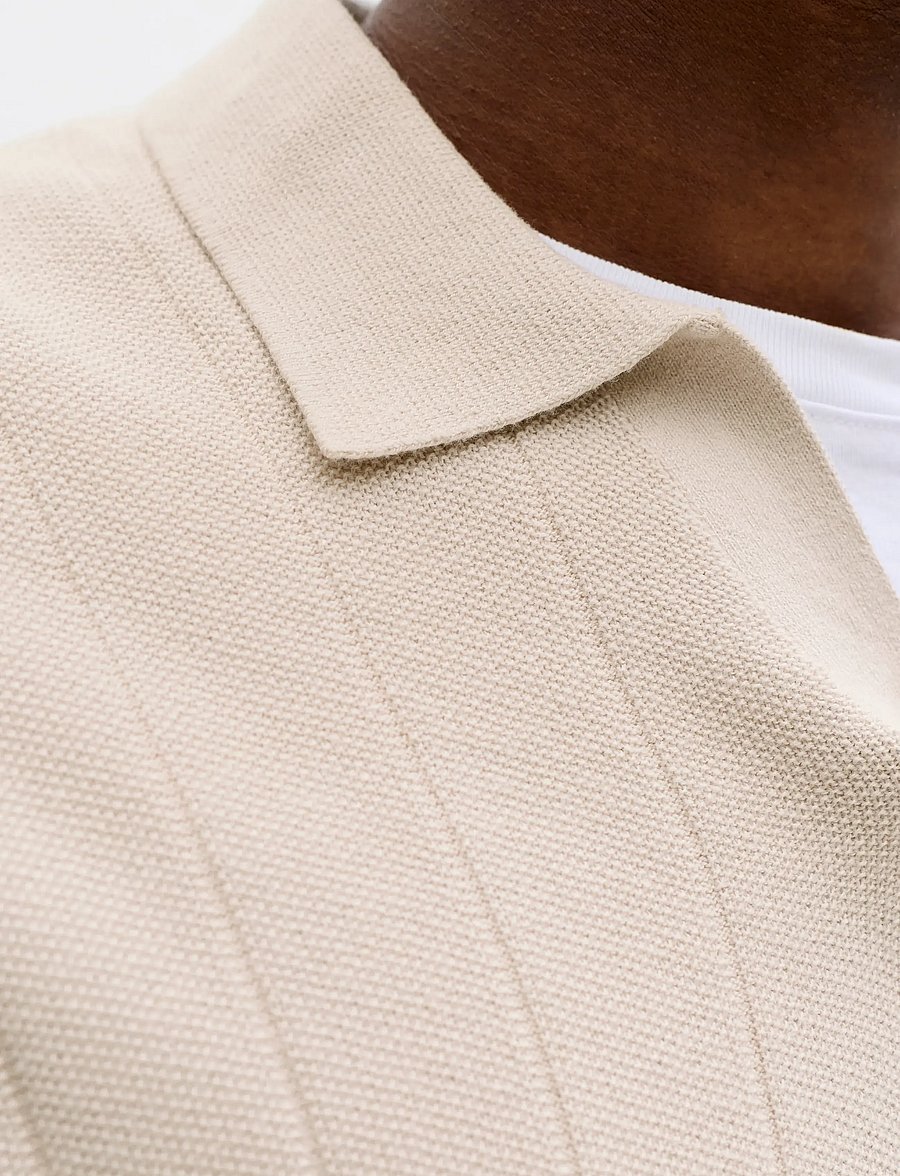 Jack & Jones - JJEBRADLEY KNIT SPLIT NECK SS SN - gestrickte polohemden - moonbeam - 4