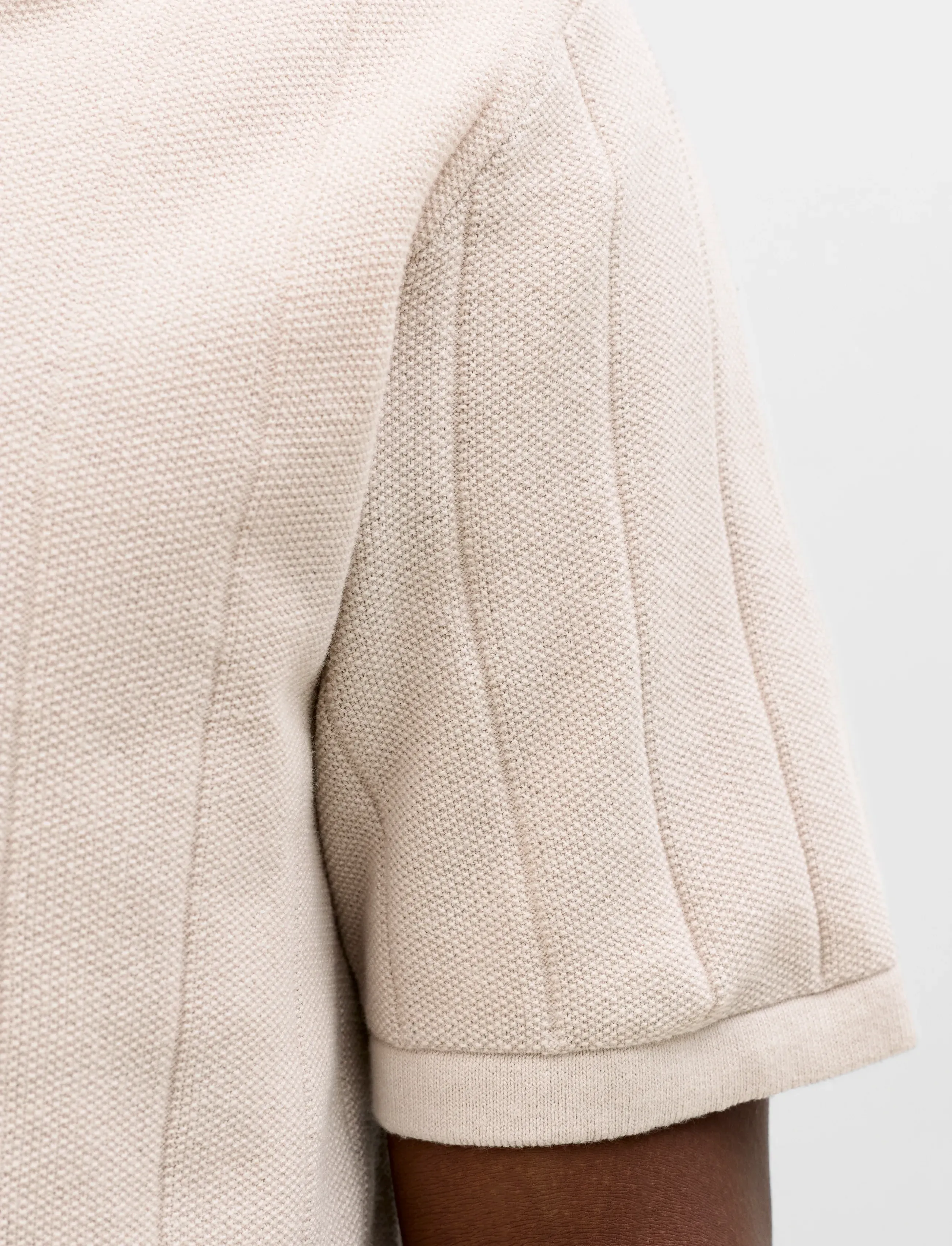 Jack & Jones JJEBRADLEY KNIT SPLIT NECK SS SN - Streetstyle - MOONBEAM / cream