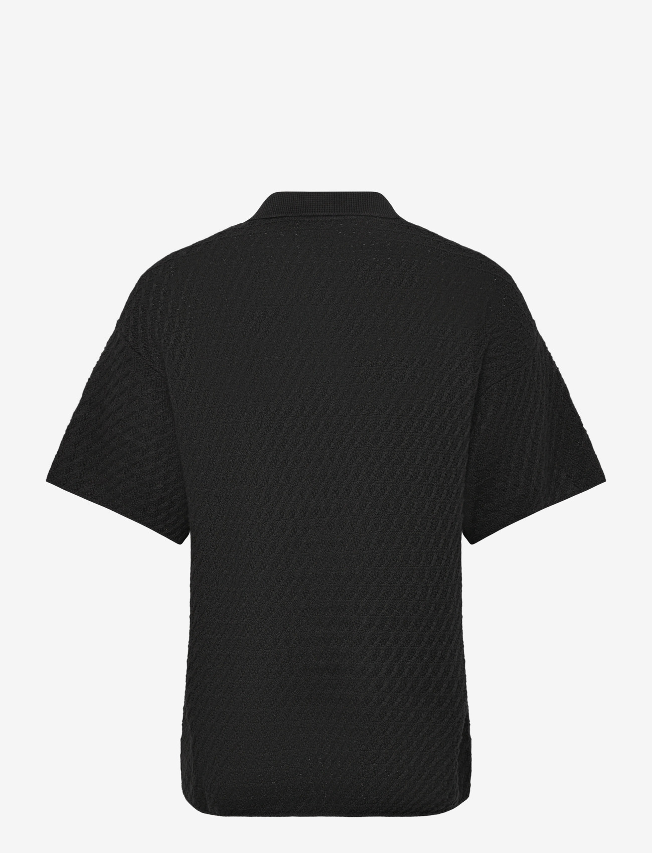 Jack & Jones - JJHUDSON KNIT SPLIT NECK - knitted polos - black - 1