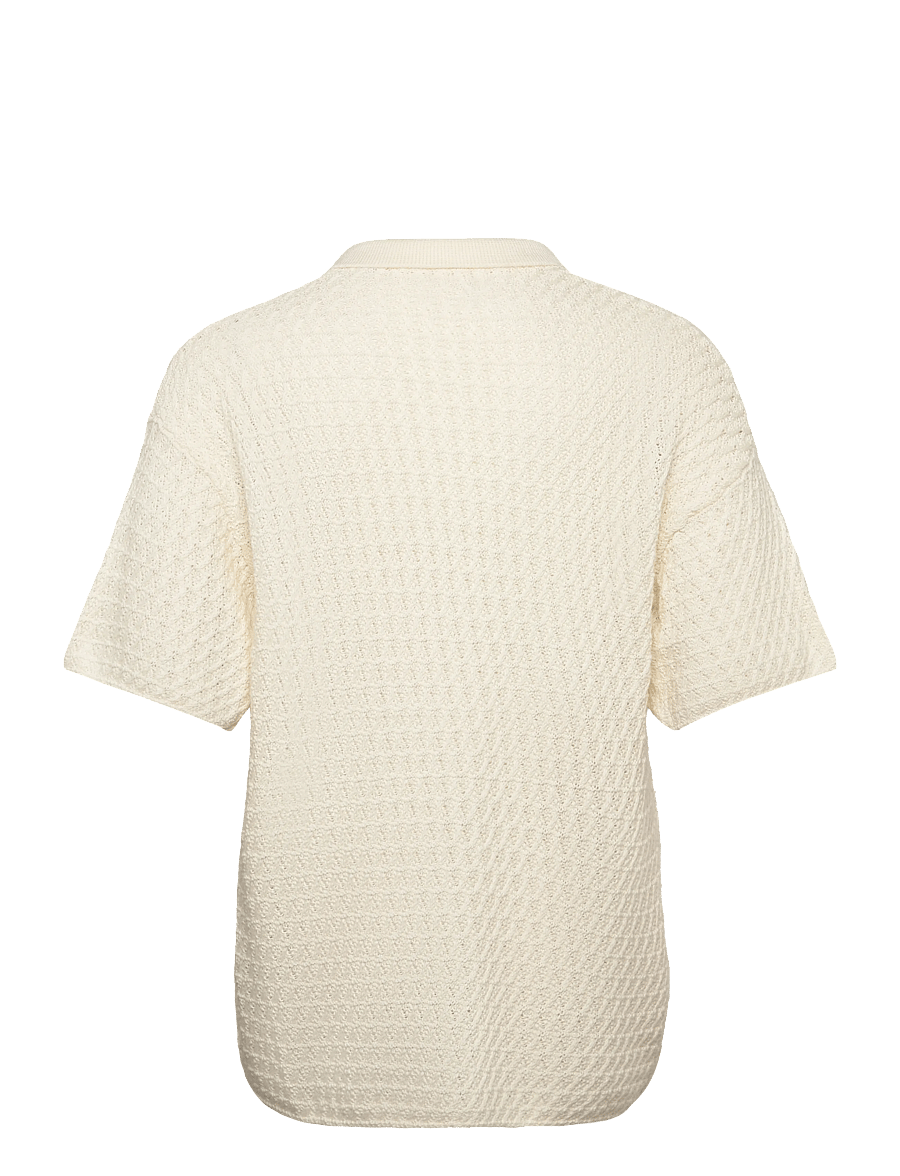 Jack & Jones - JJHUDSON KNIT SPLIT NECK - gestrickte polohemden - cloud dancer - 2