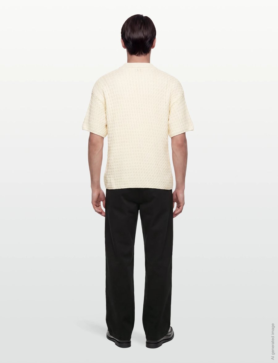 Jack & Jones - JJHUDSON KNIT SPLIT NECK - gestrickte polohemden - cloud dancer - 4