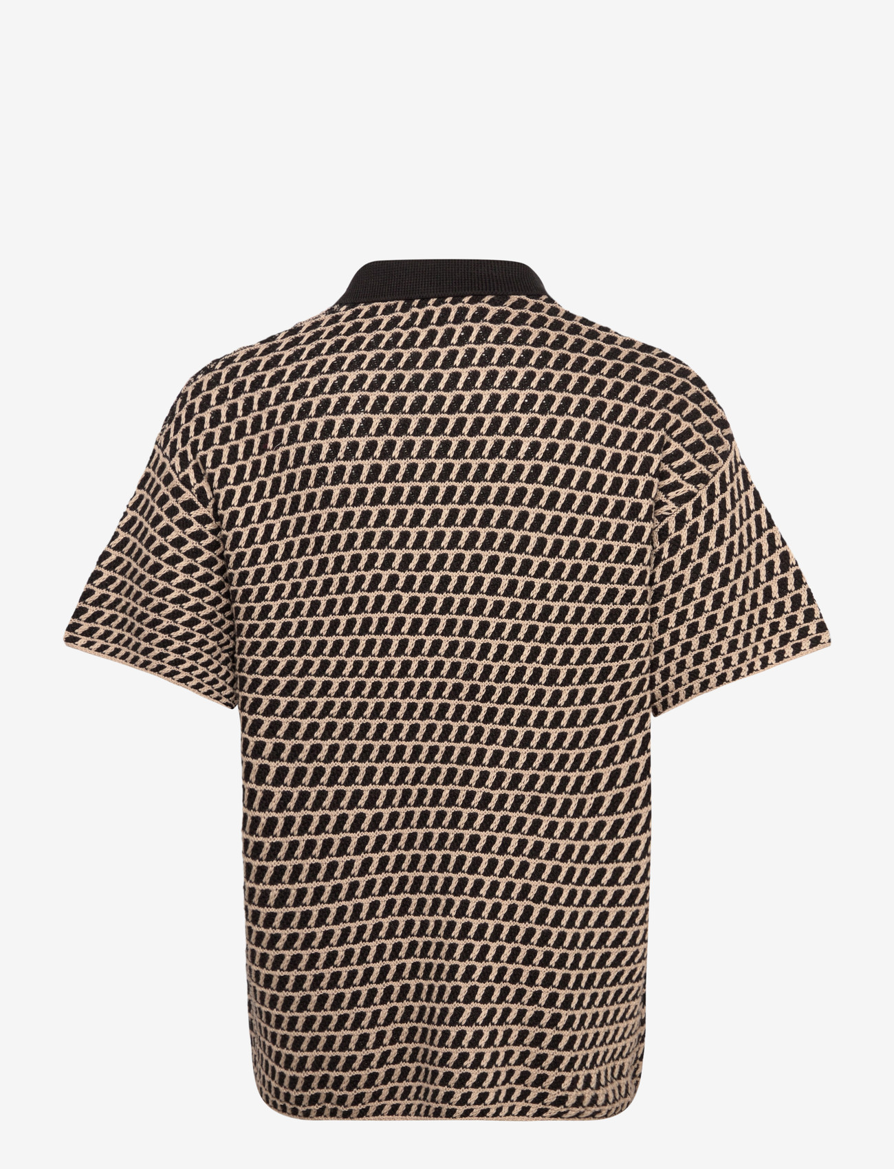 Jack & Jones - JJHUDSON KNIT SPLIT NECK - gestrickte polohemden - string - 1