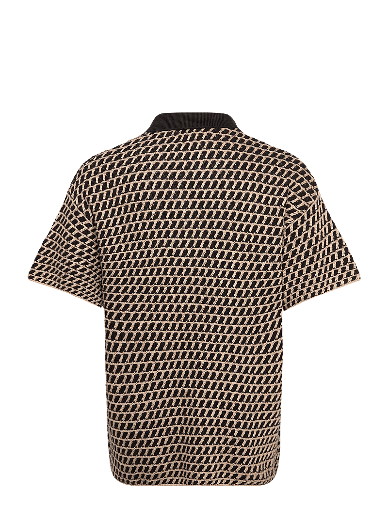 Jack & Jones - JJHUDSON KNIT SPLIT NECK - gestrickte polohemden - string - 1