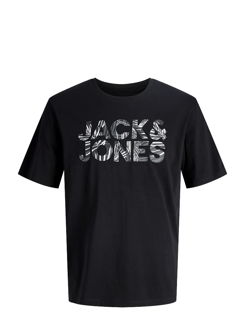 Jack & Jones - JJEJEFF LOGO TEE SS SN - short-sleeved t-shirts - black - 1