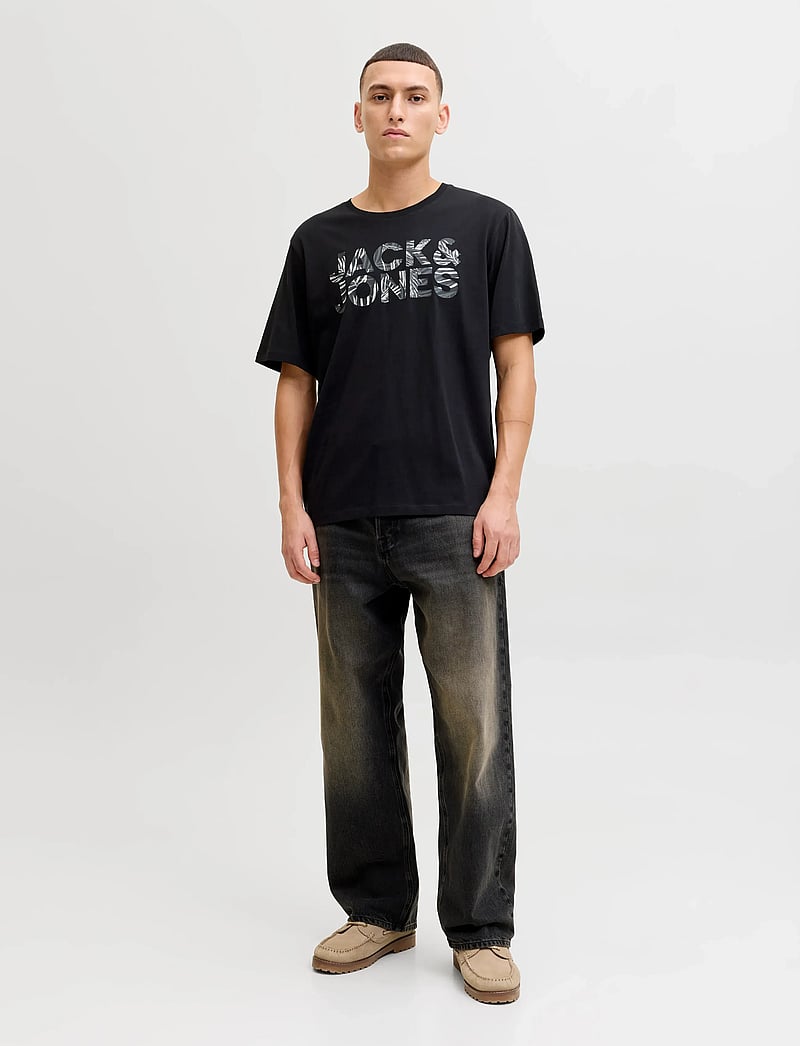 Jack & Jones - JJEJEFF LOGO TEE SS SN - short-sleeved t-shirts - black - 3