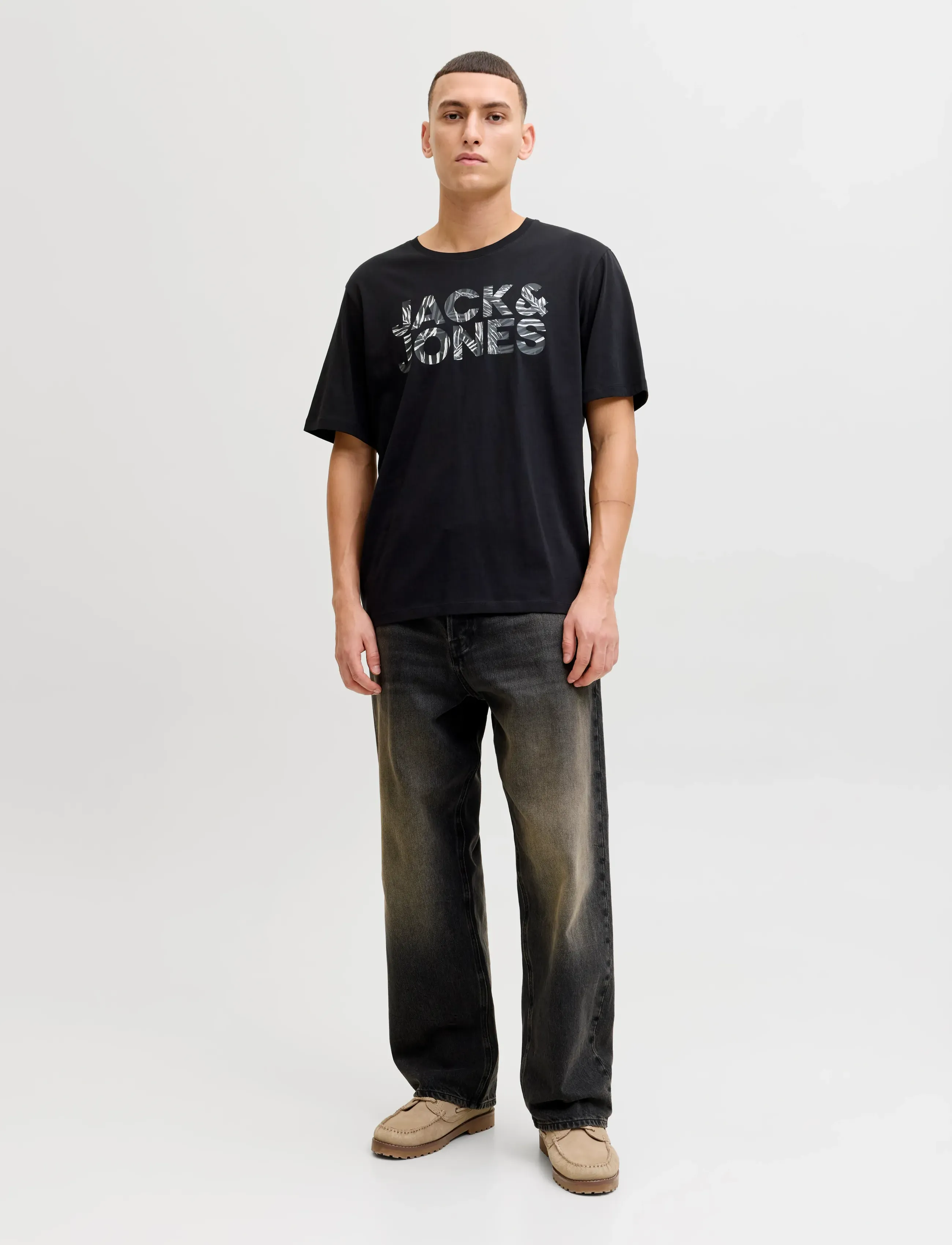 Jack & Jones - JJEJEFF LOGO TEE SS SN - kortärmade t-shirts - black - 3